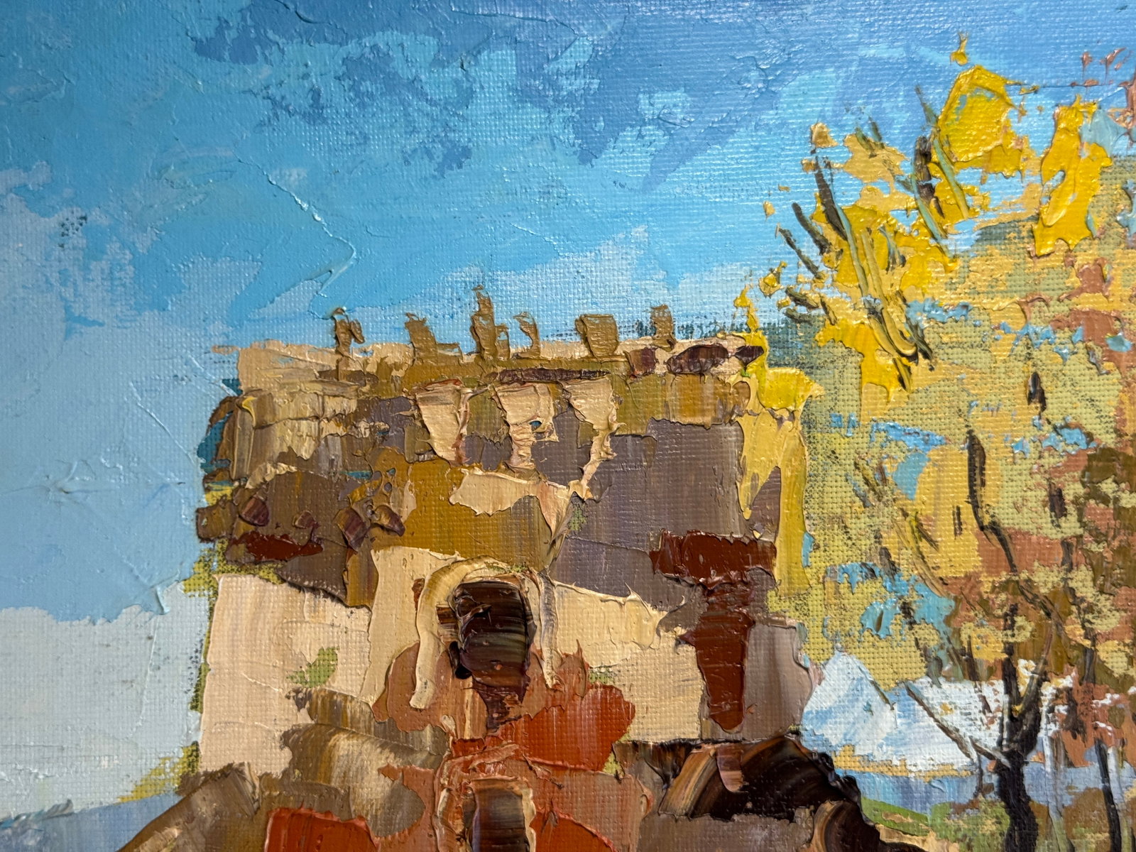 Oil painting with frame Round Tower (Ostroh) K. Leonid - 4