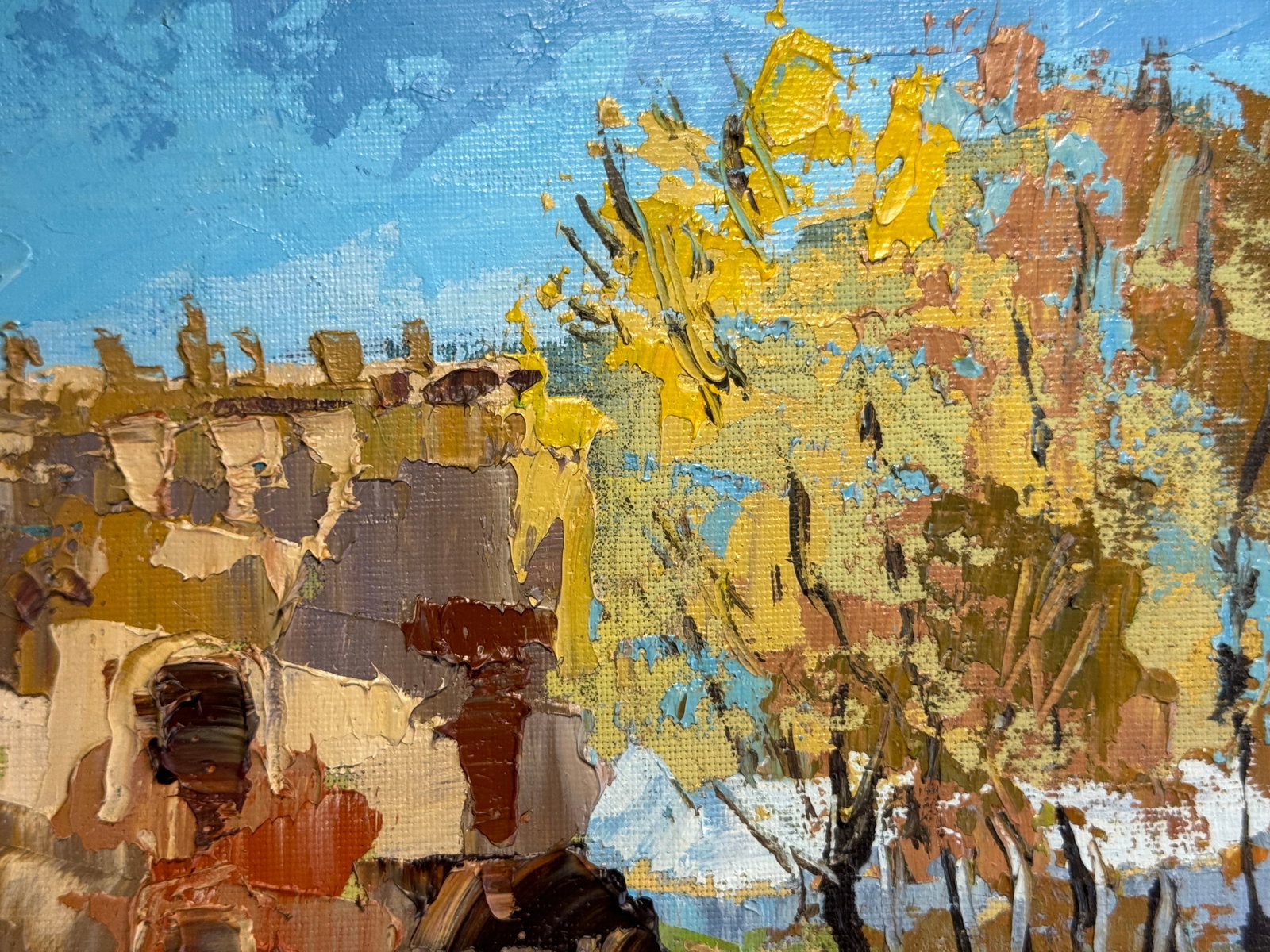 Oil painting with frame Round Tower (Ostroh) K. Leonid - 5