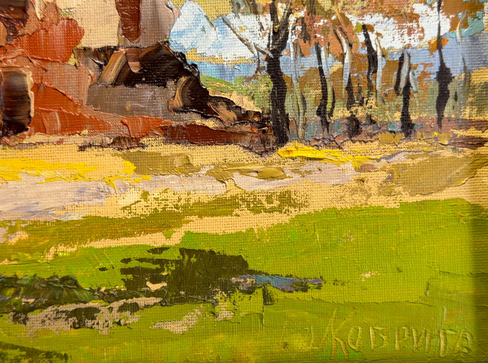 Oil painting with frame Round Tower (Ostroh) K. Leonid - 6