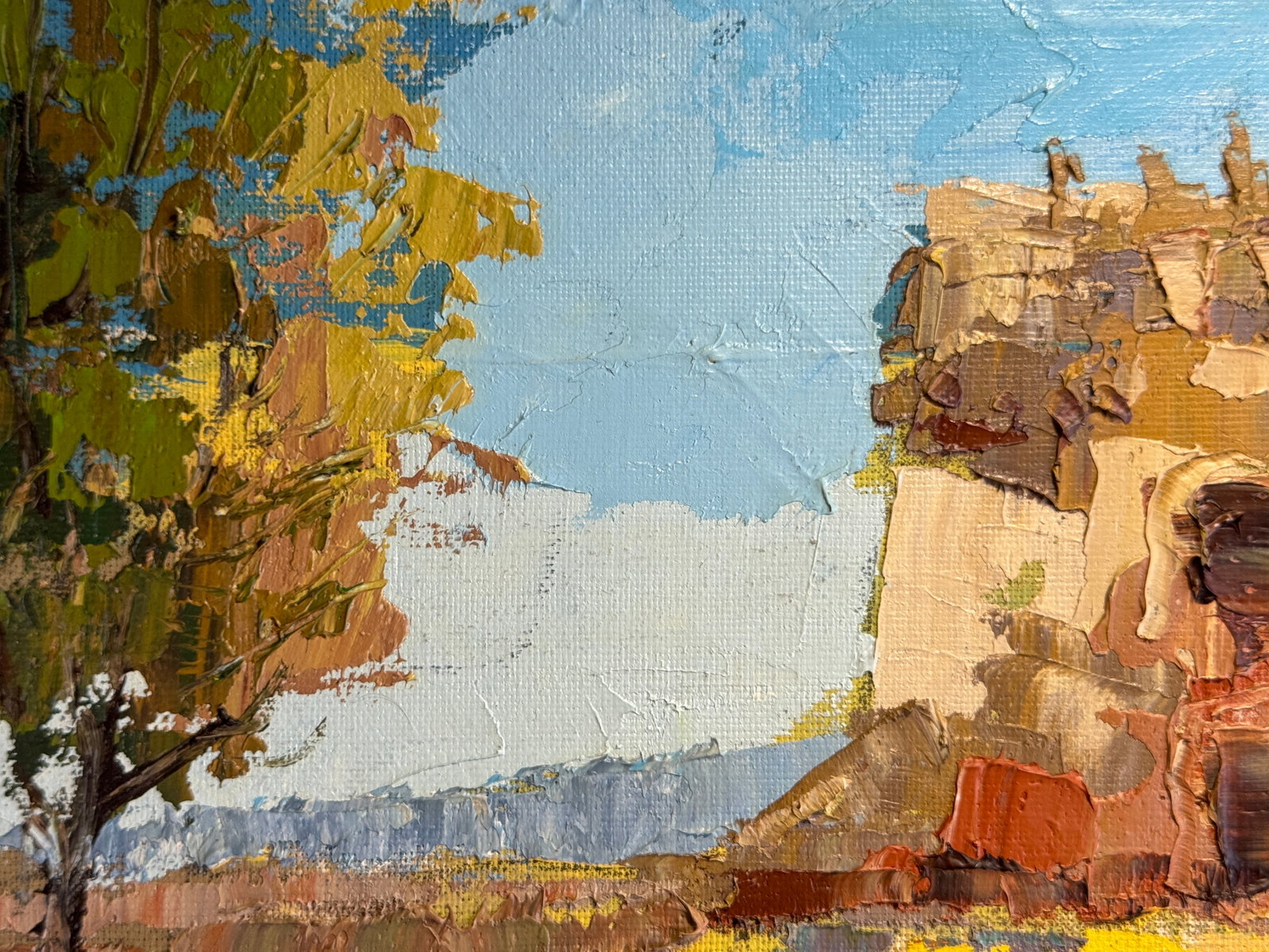 Oil painting with frame Round Tower (Ostroh) K. Leonid - 9