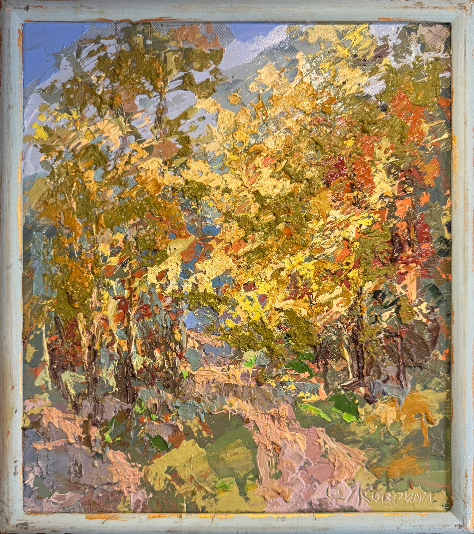 Oil painting with frame Autumn, Skole, Pavliv Stream K. Leonid (1 of 10)