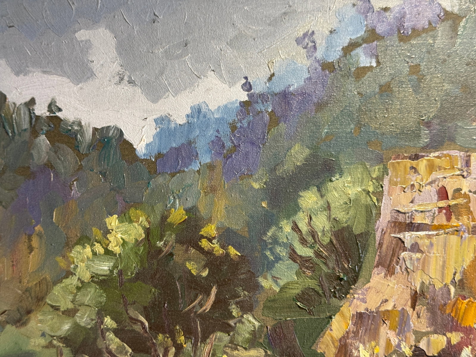 Oil painting with frame An old house K. Leonid - 2
