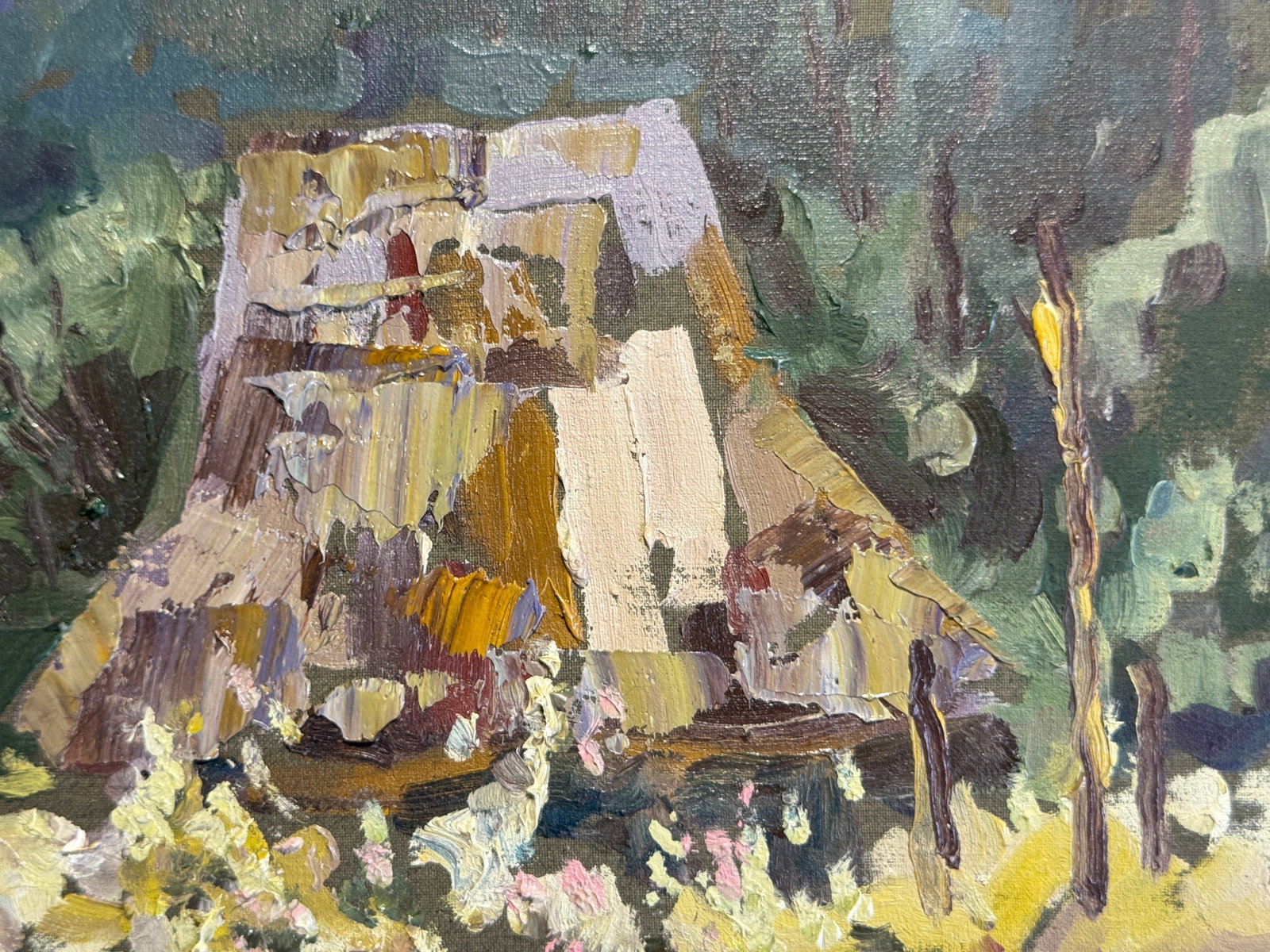 Oil painting with frame An old house K. Leonid - 5