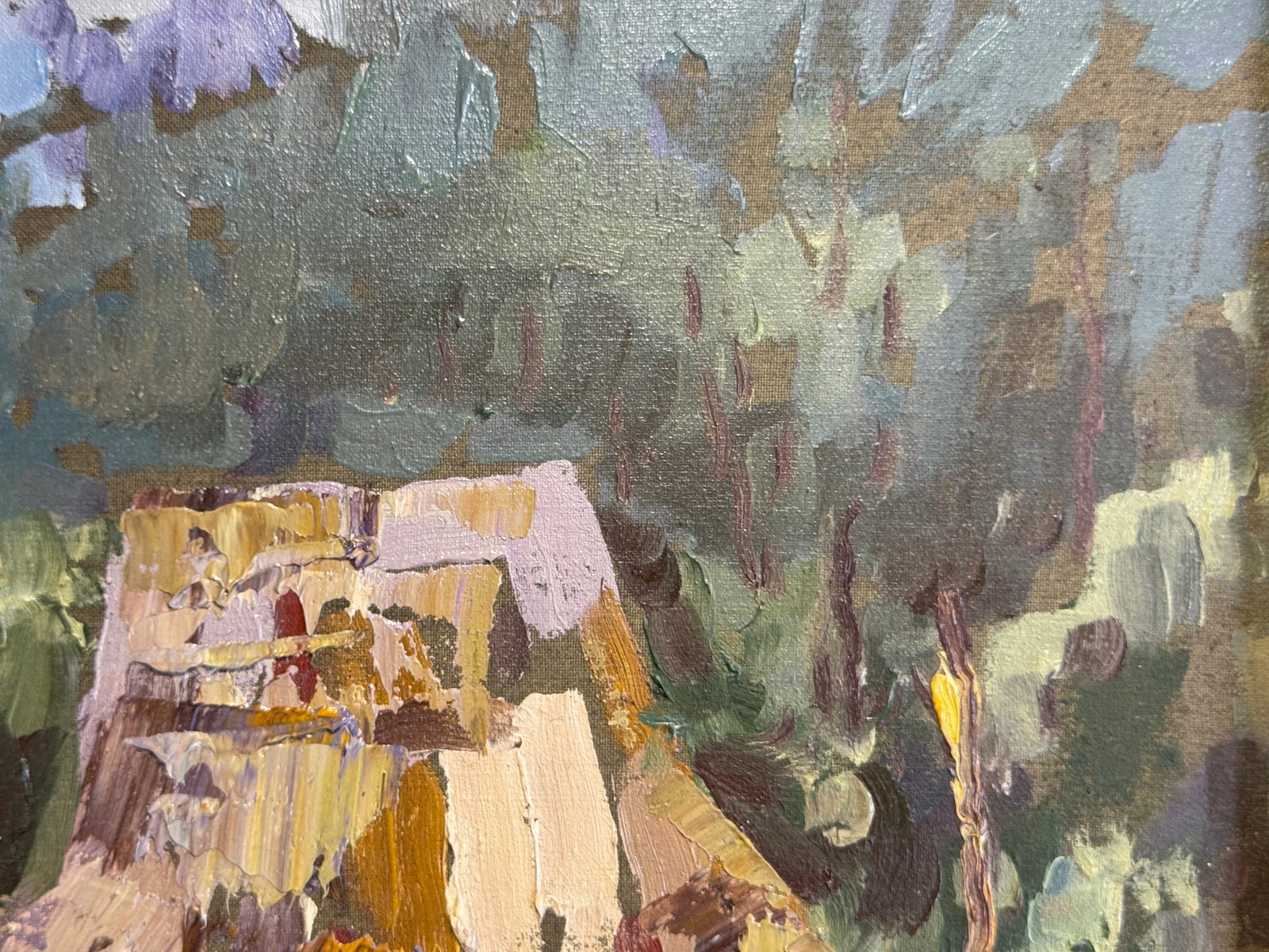 Oil painting with frame An old house K. Leonid - 6