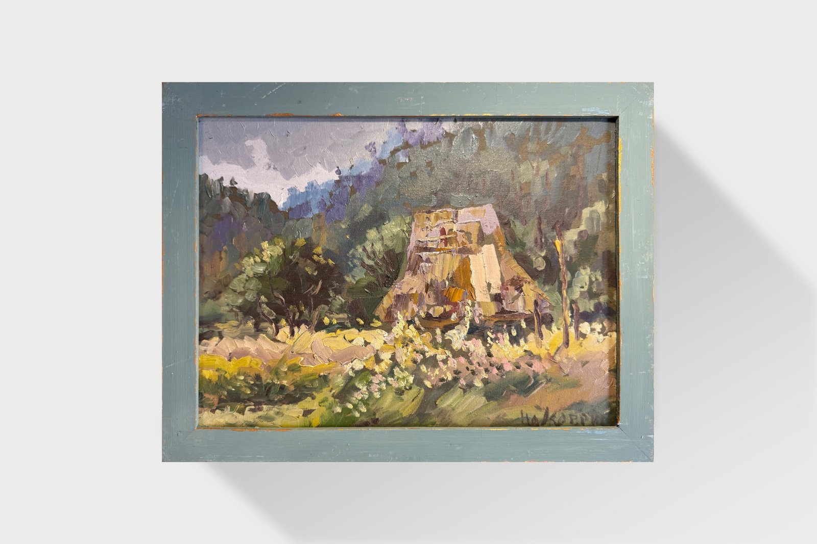 Oil painting with frame An old house K. Leonid - 8