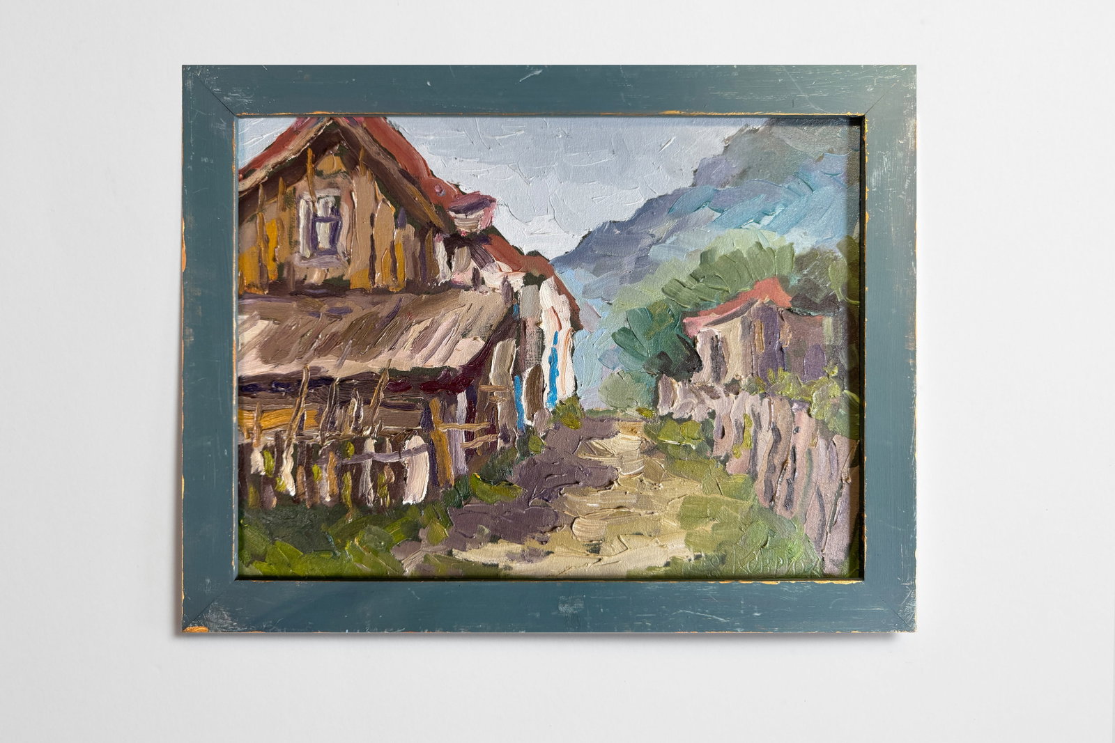 Oil painting with frame An old house K. Leonid - 2
