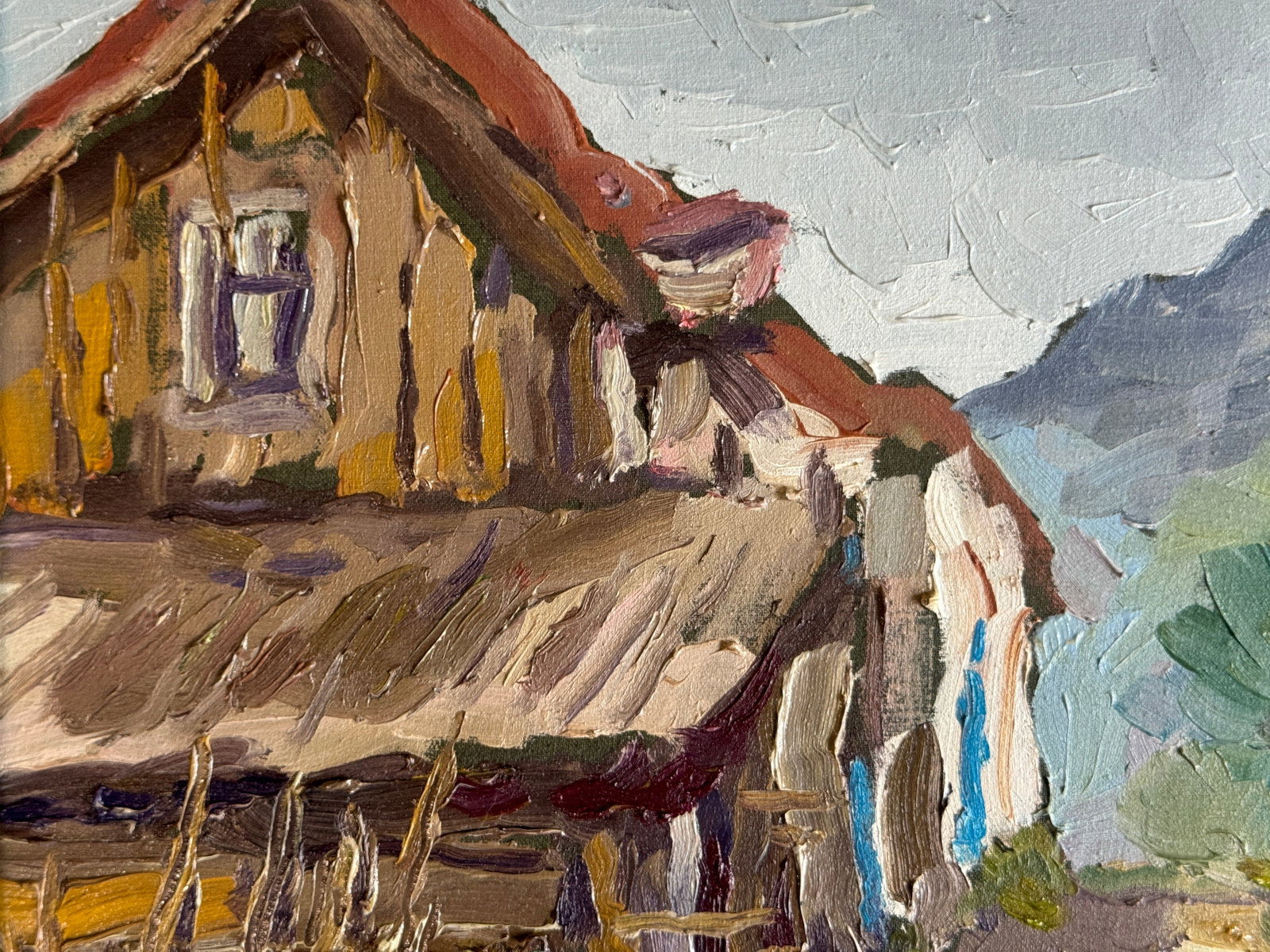 Oil painting with frame An old house K. Leonid - 3