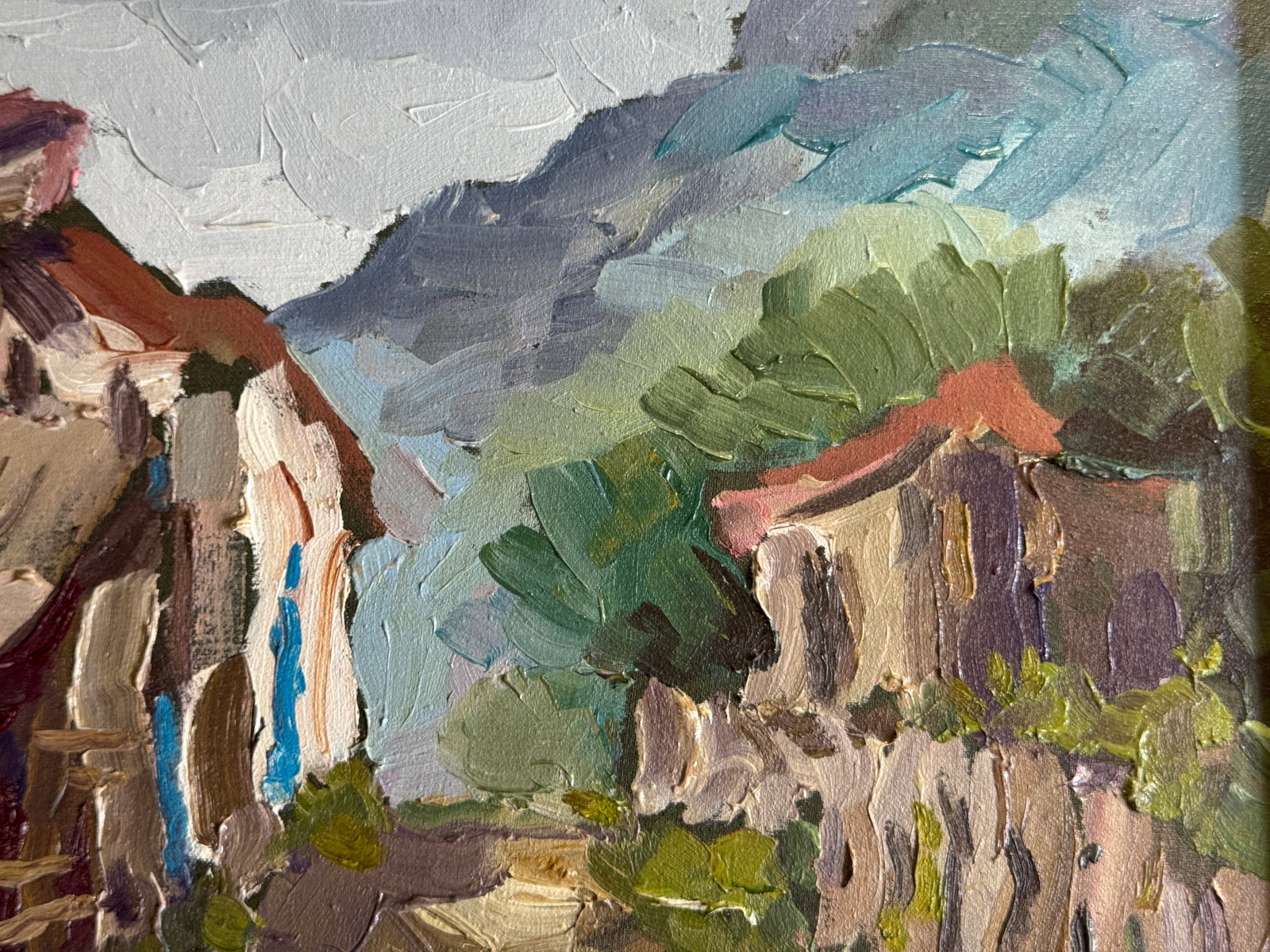 Oil painting with frame An old house K. Leonid - 4
