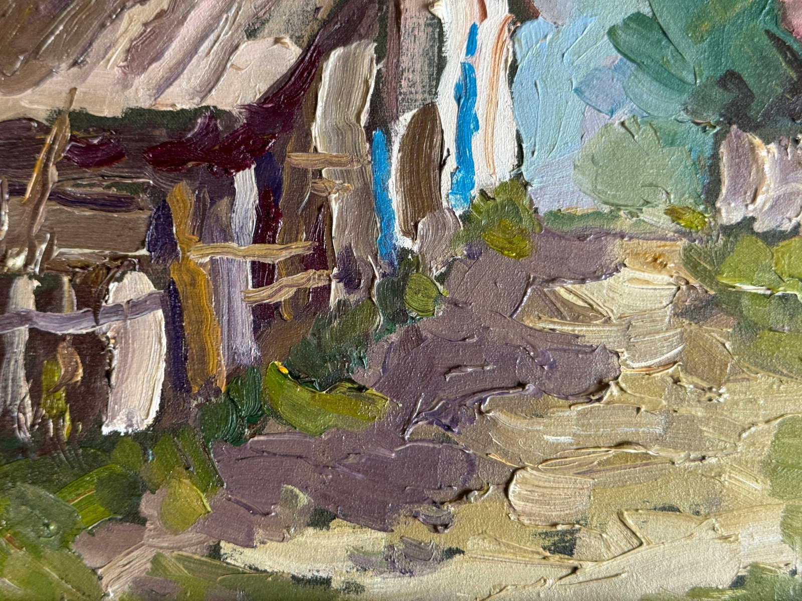 Oil painting with frame An old house K. Leonid - 6