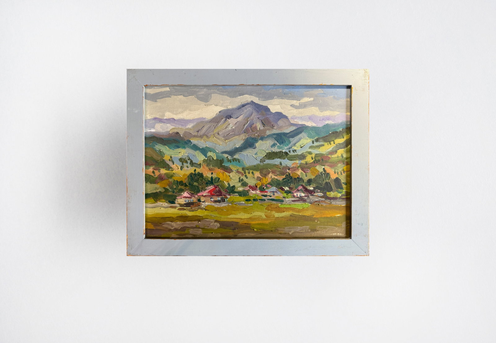 Oil painting with frame Carpathian mountain resort K. Leonid - 8