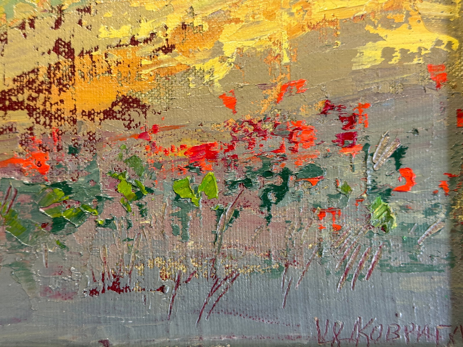 Oil painting with frame Poppies K. Leonid - 4