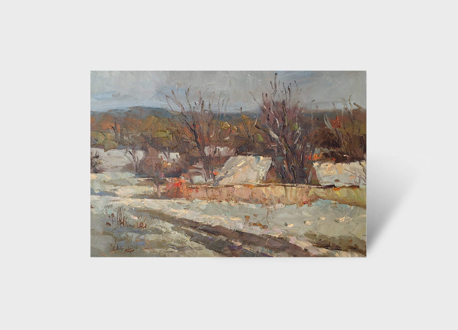 Oil painting Winter evening Sergey Ivanovich Animov - 11