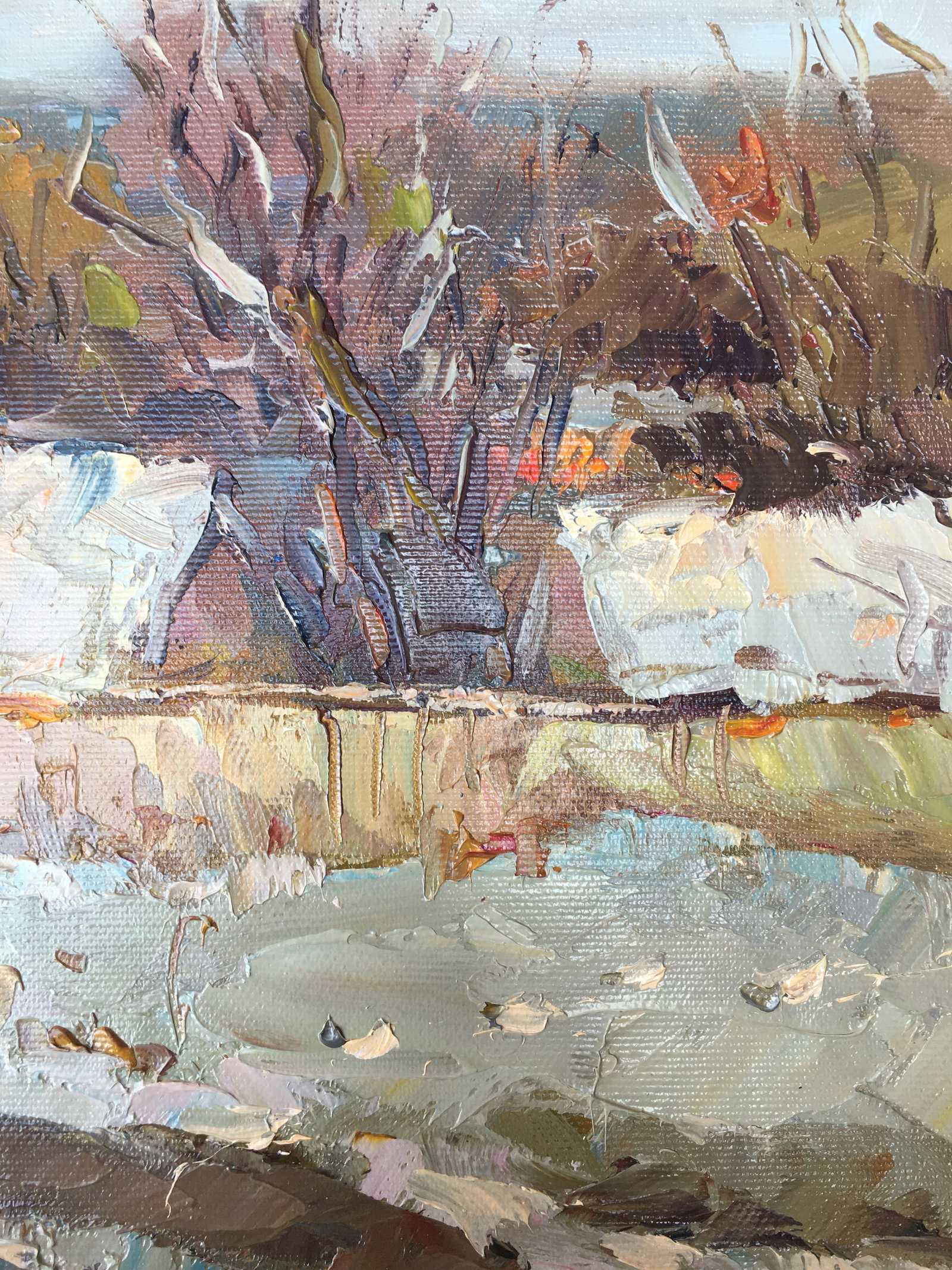 Oil painting Winter evening Sergey Ivanovich Animov - 9
