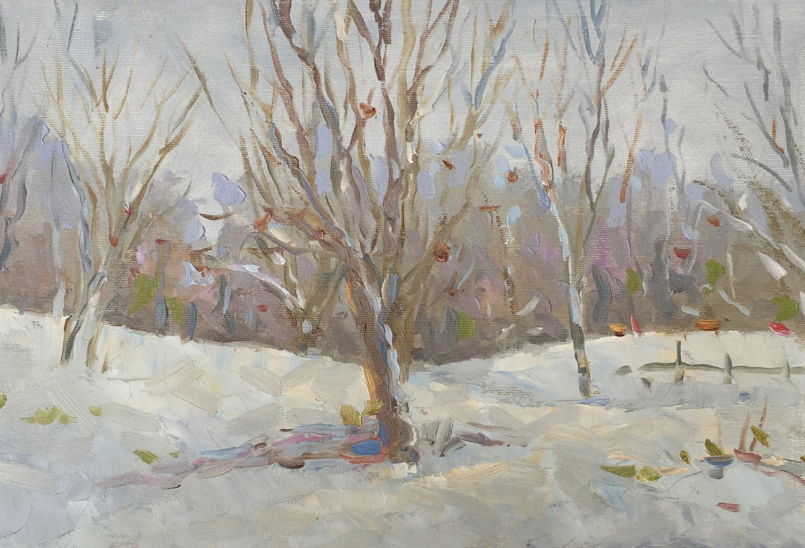 Oil painting Winter forest Sergey Ivanovich Animov: 285DDD Painter: Sergey Ivanovich Animov S?ze: 26x37 cm/10,23x14,56 inches Components: canvas, oil Original painting from our collection ERA: modern About the artist: Serhiy Ivanovych was born on May 1