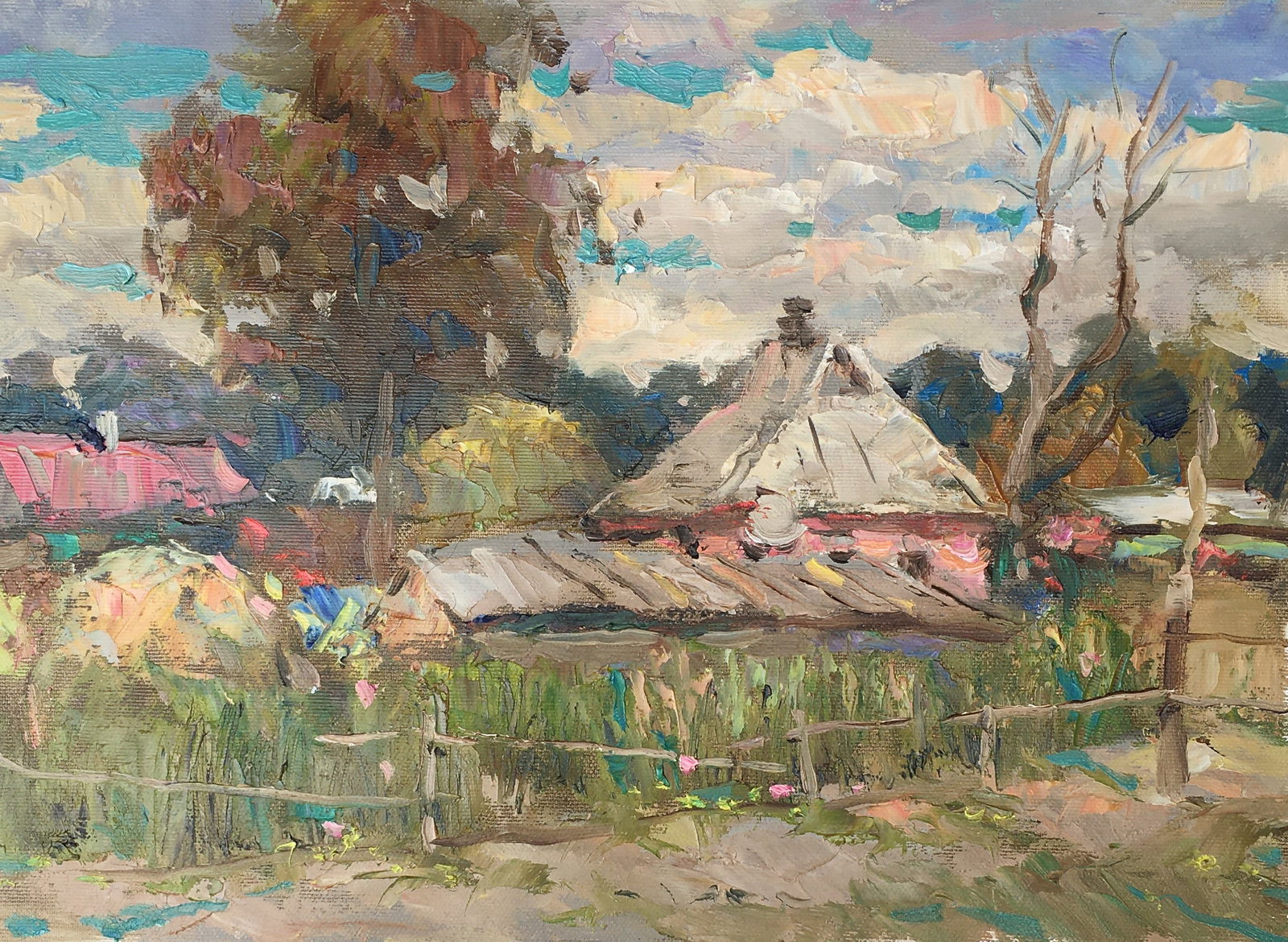 Oil painting Summer evening Sergey Ivanovich Animov: 286DDD Painter: Sergey Ivanovich Animov S?ze: 27x38 cm/10,63x14,96 inches Components: canvas, oil Original painting from our collection ERA: modern About the artist: Serhiy Ivanovych was born on May 1