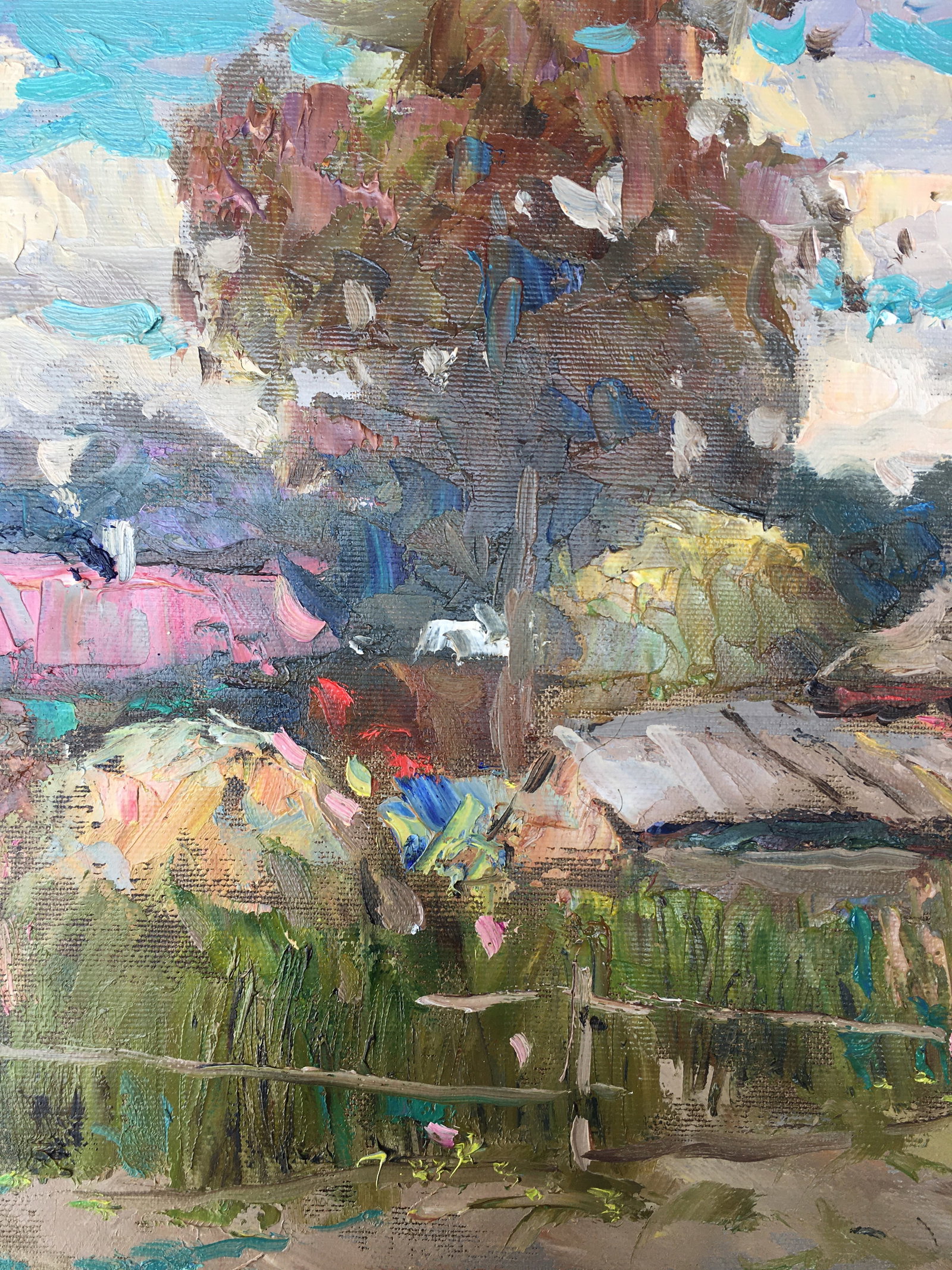 Oil painting Summer evening Sergey Ivanovich Animov - 4