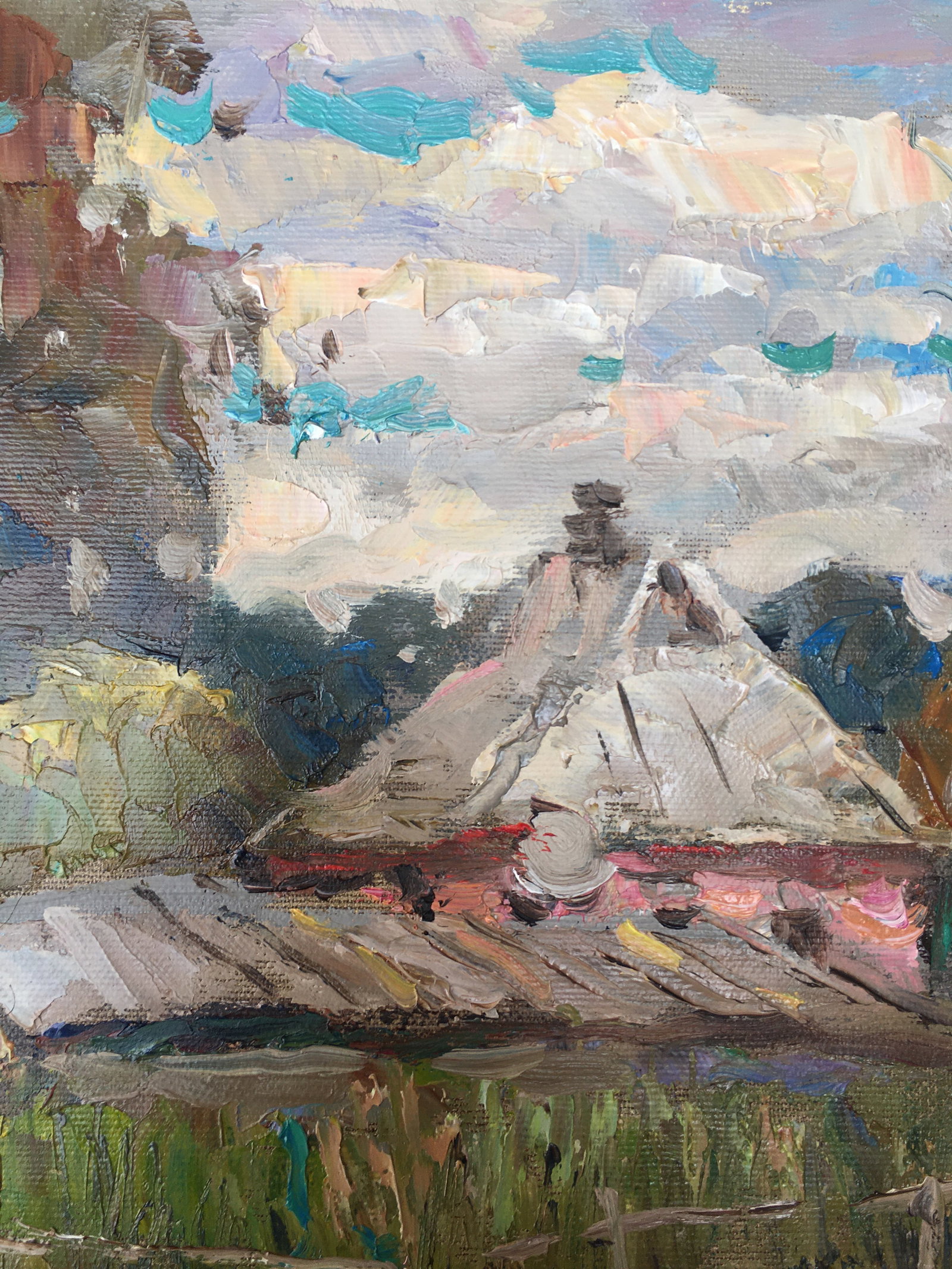 Oil painting Summer evening Sergey Ivanovich Animov - 5