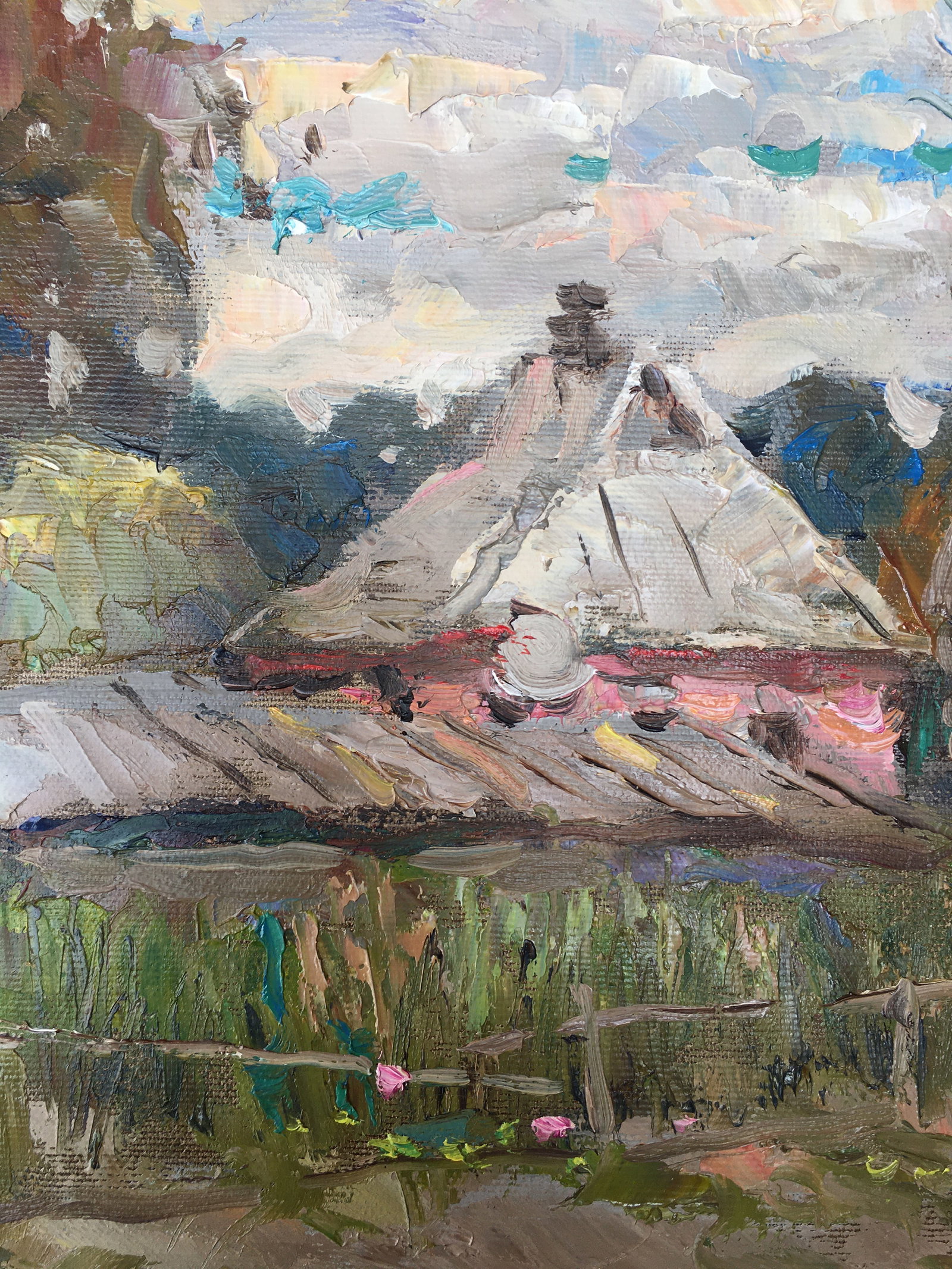 Oil painting Summer evening Sergey Ivanovich Animov - 6