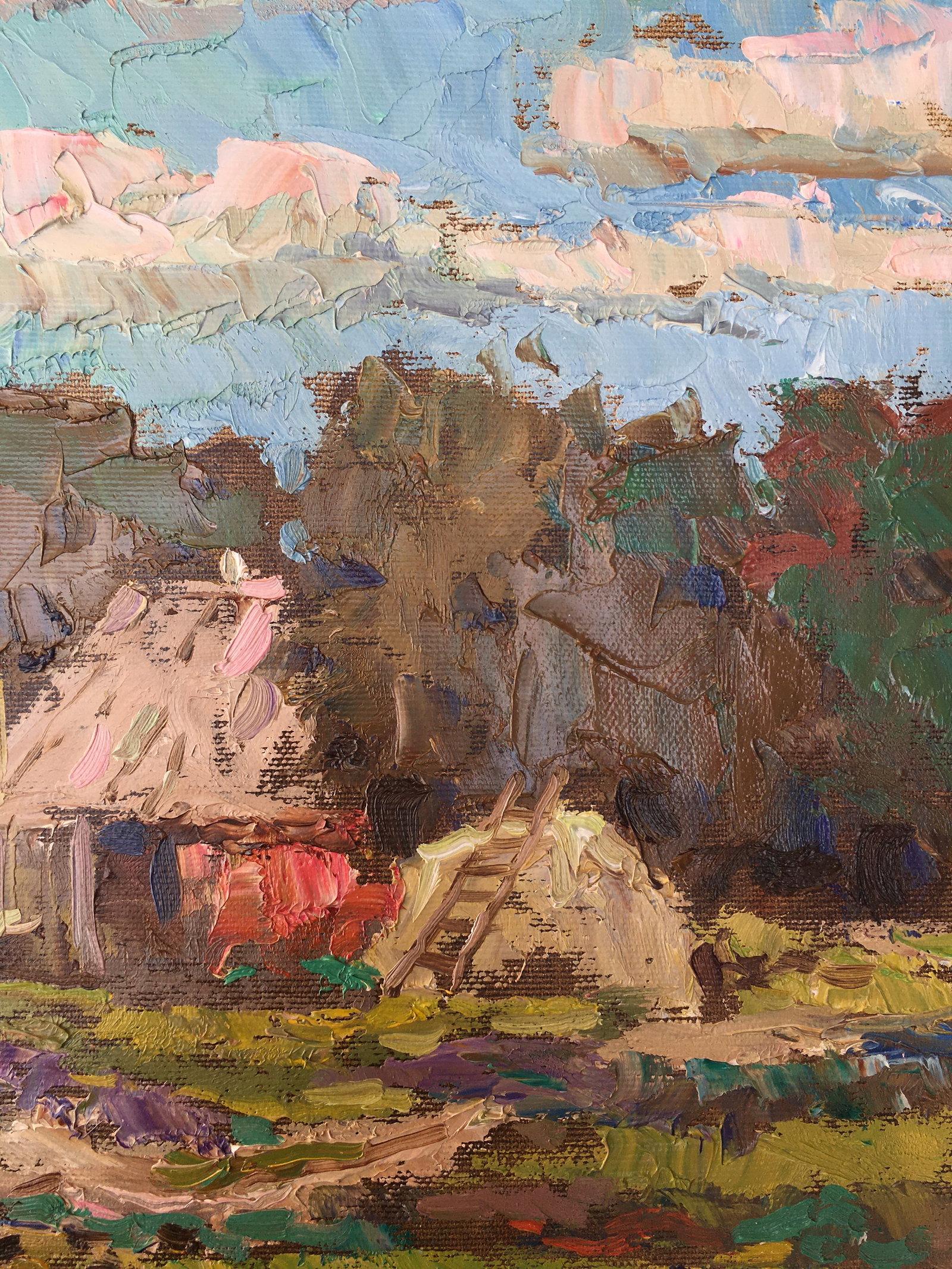 Oil painting House near the forest Sergey Ivanovich Animov - 8