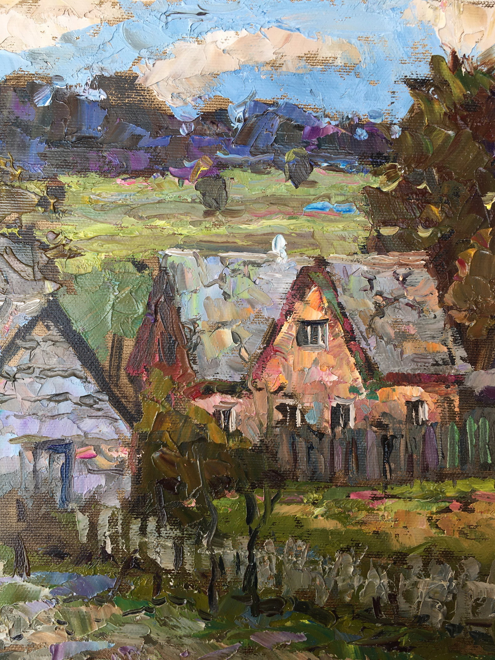 Oil painting Village street Sergey Ivanovich Animov - 3