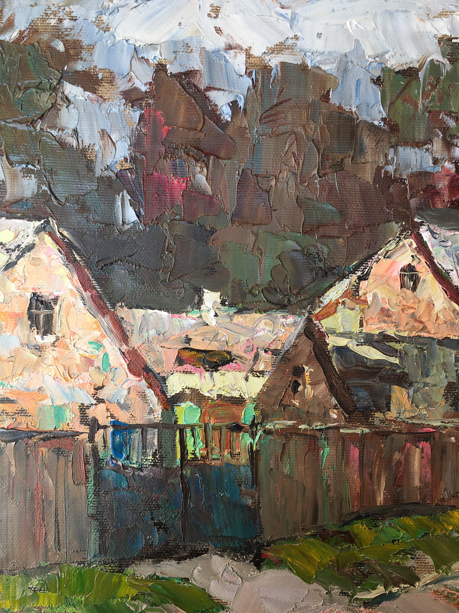 Oil painting Suburban village Sergey Ivanovich Animov - 3