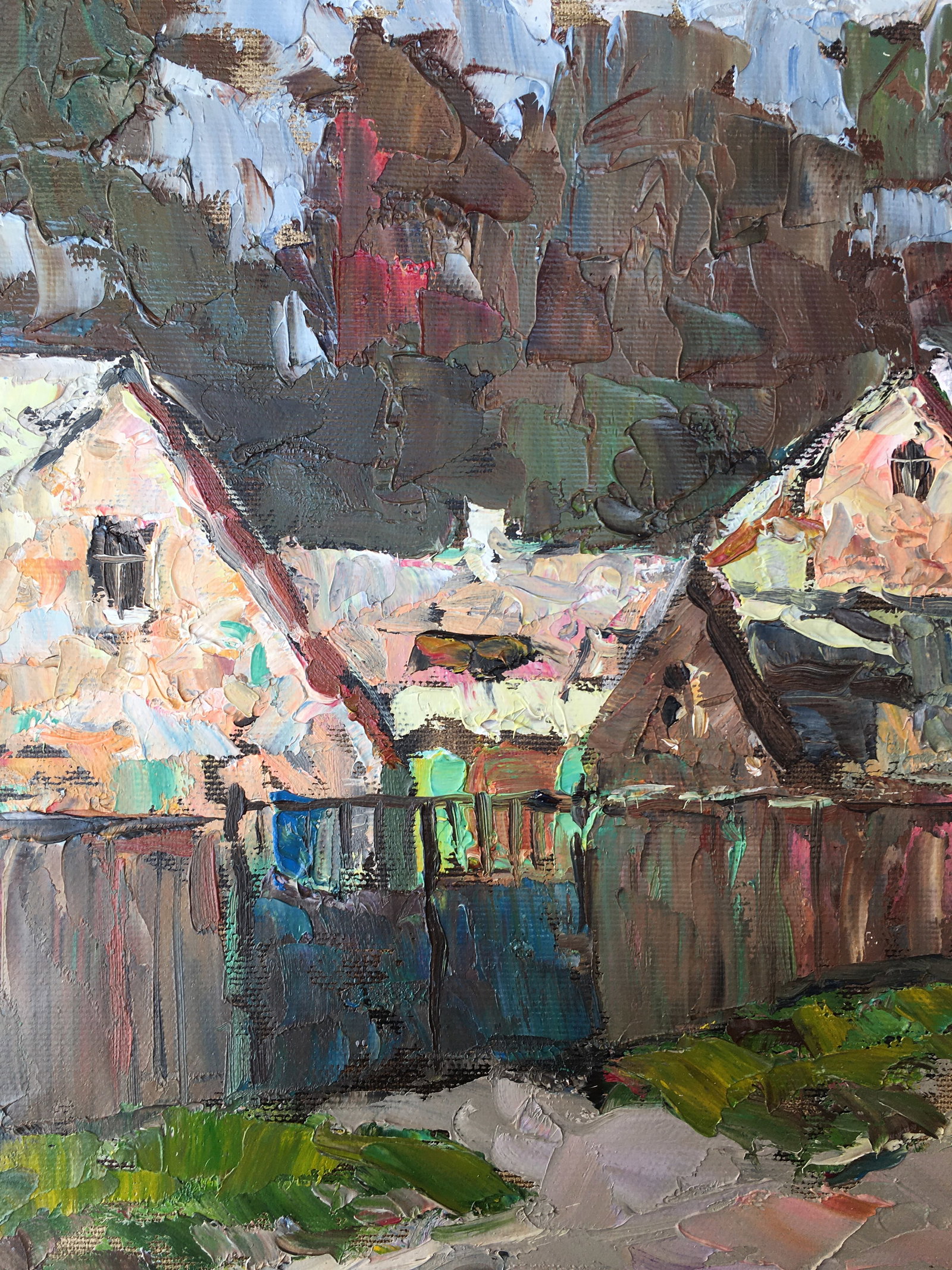 Oil painting Suburban village Sergey Ivanovich Animov - 4