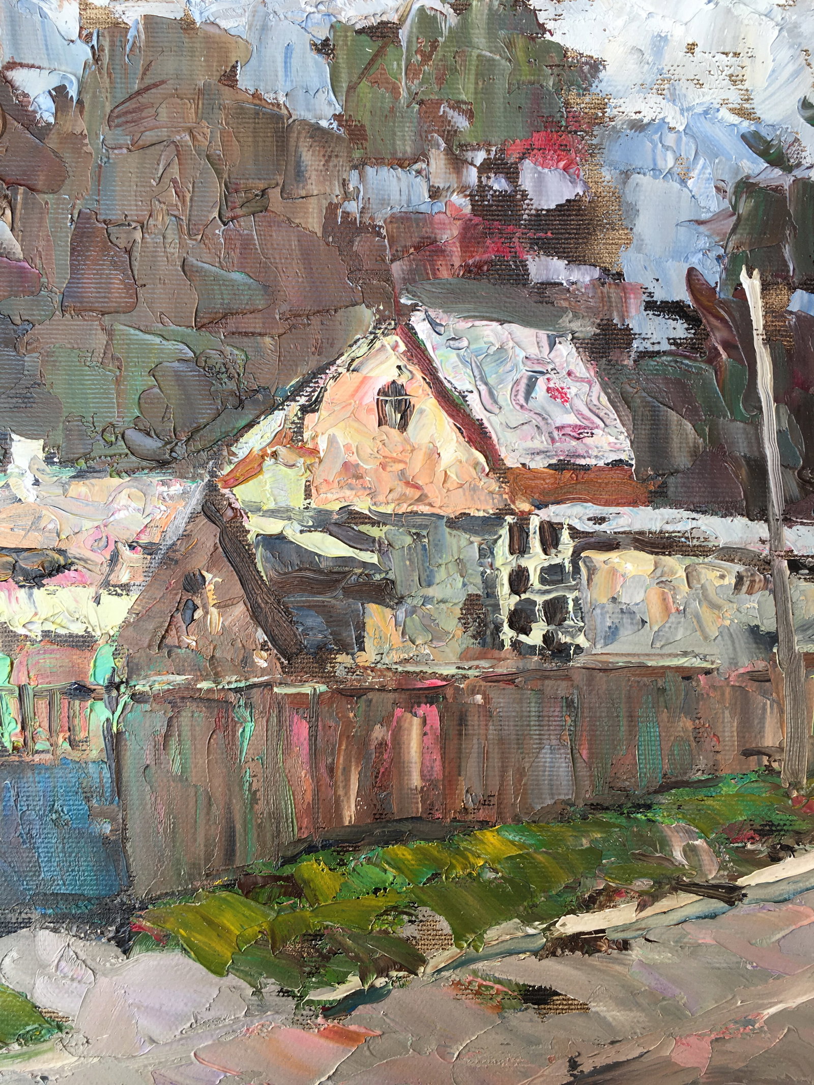 Oil painting Suburban village Sergey Ivanovich Animov - 6