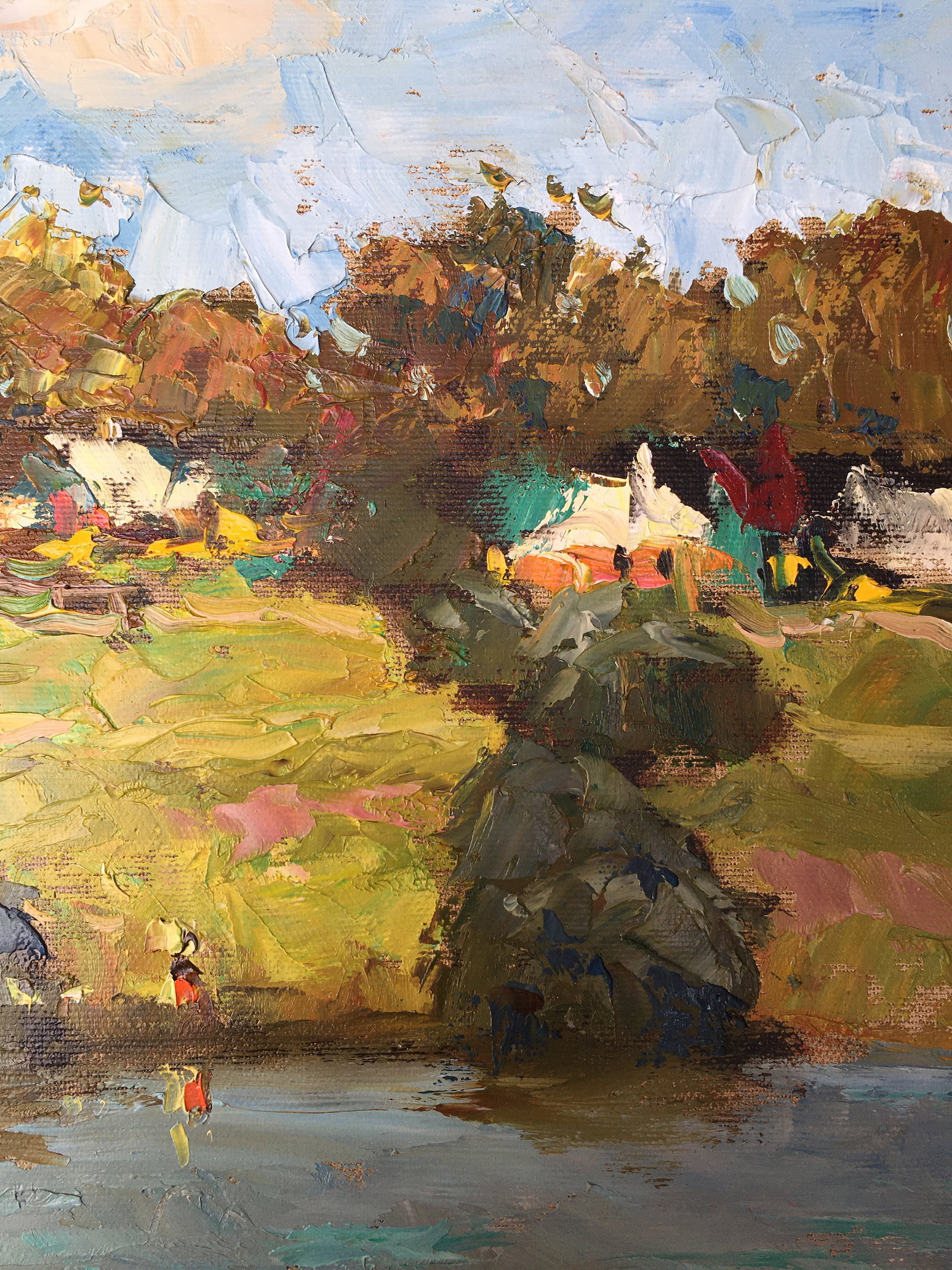 Oil painting Village near the river Sergey Ivanovich Animov - 10