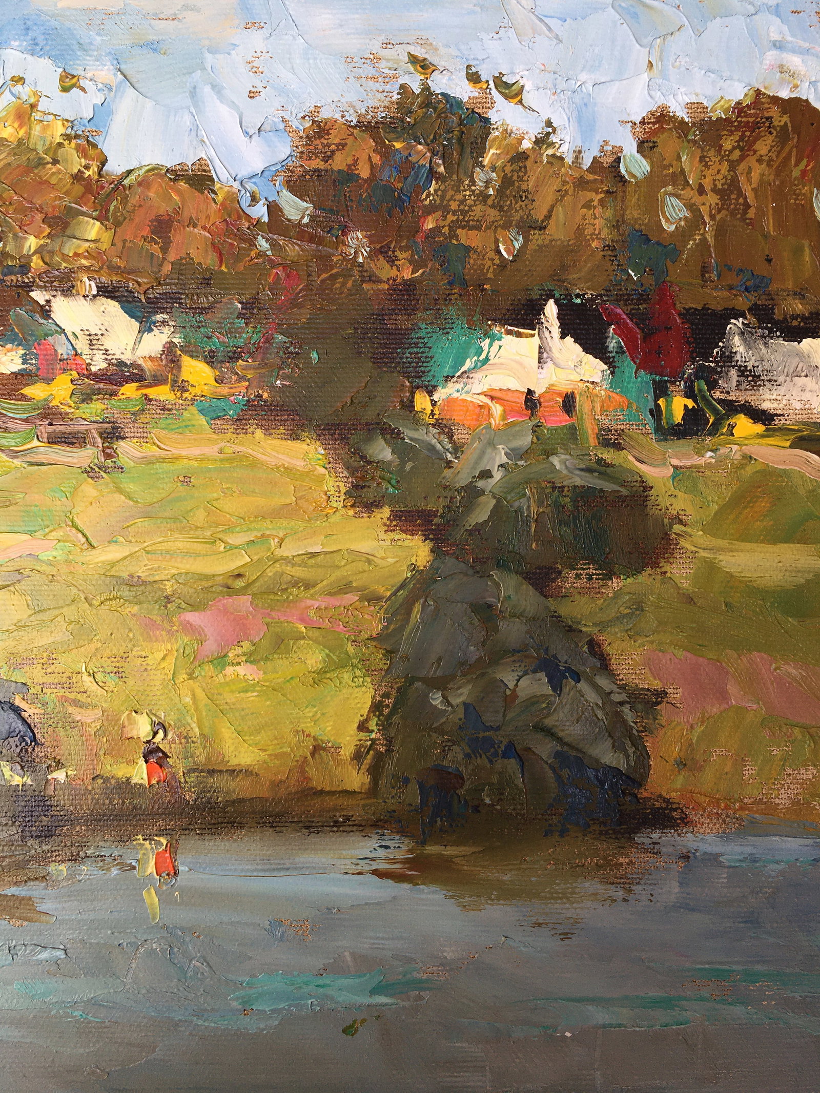 Oil painting Village near the river Sergey Ivanovich Animov - 11