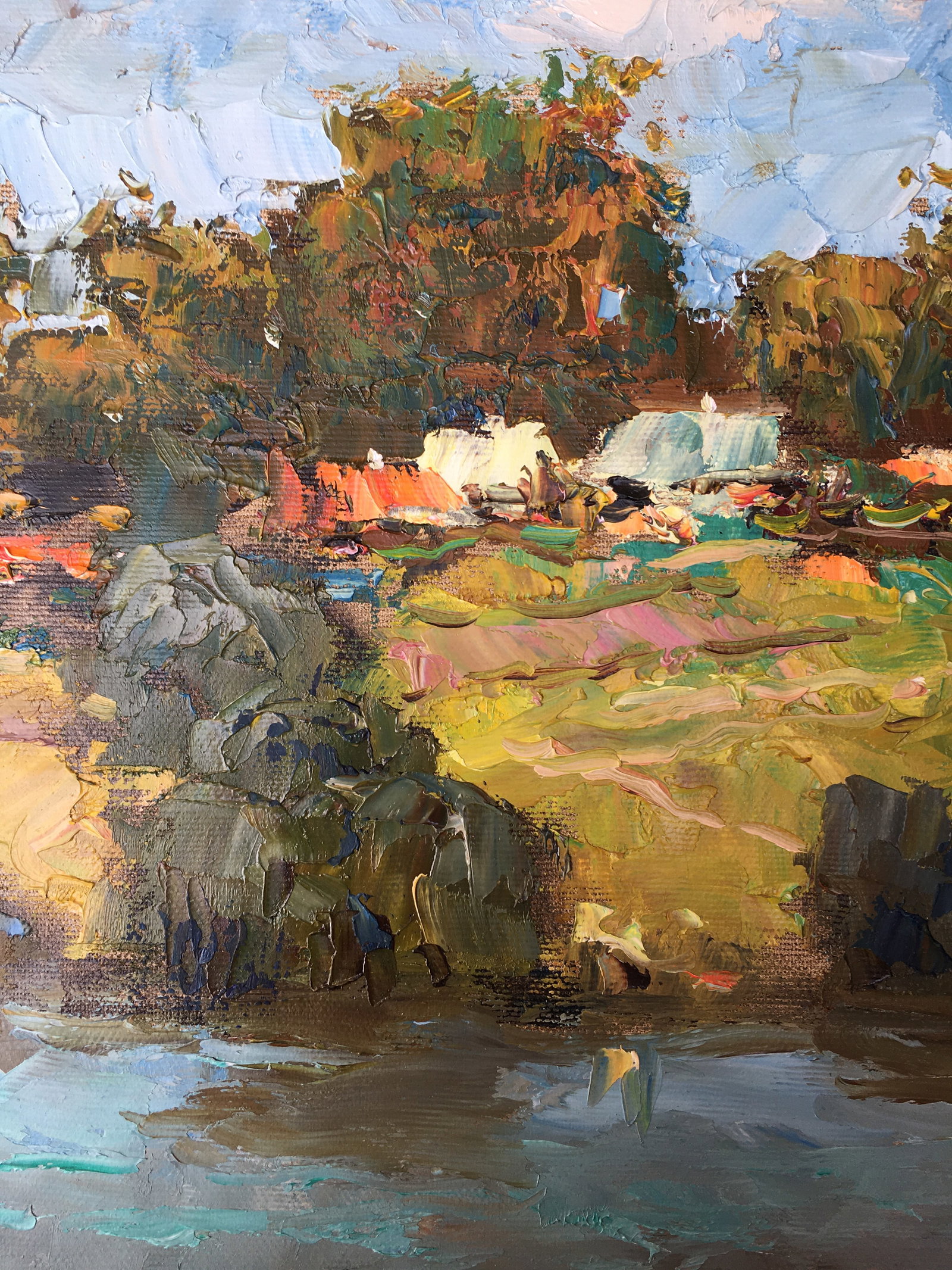 Oil painting Village near the river Sergey Ivanovich Animov - 5