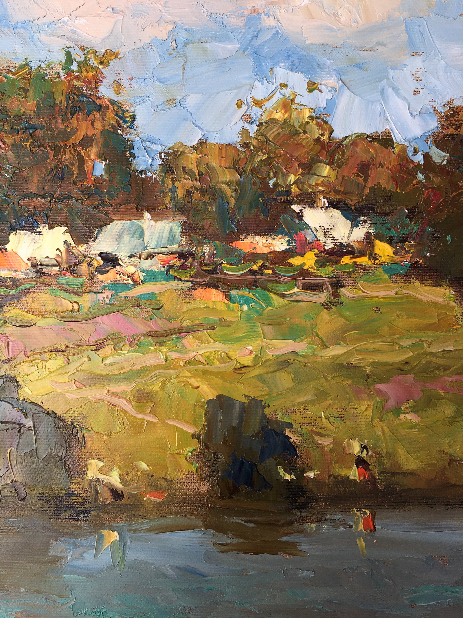 Oil painting Village near the river Sergey Ivanovich Animov - 6