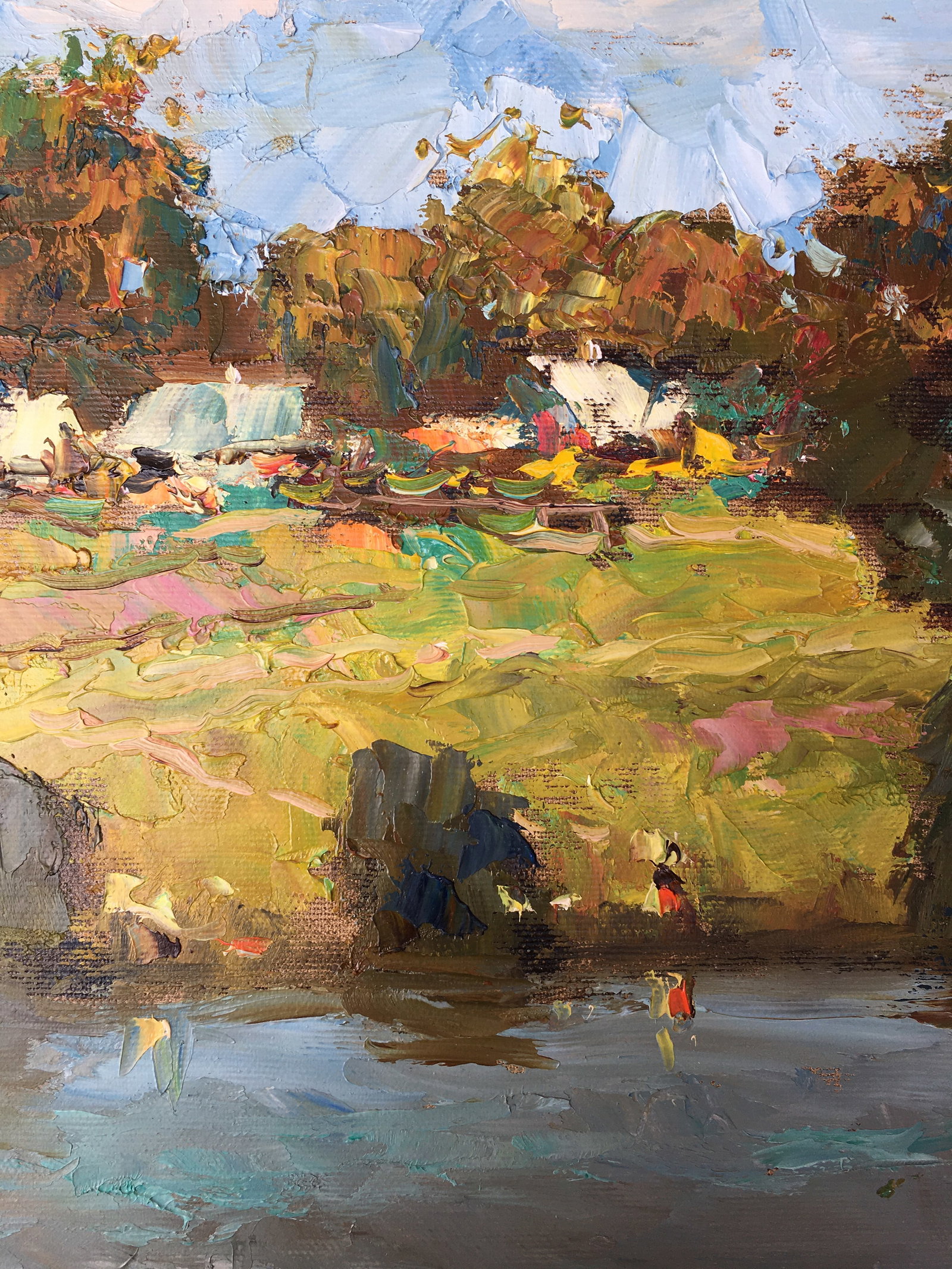 Oil painting Village near the river Sergey Ivanovich Animov - 7
