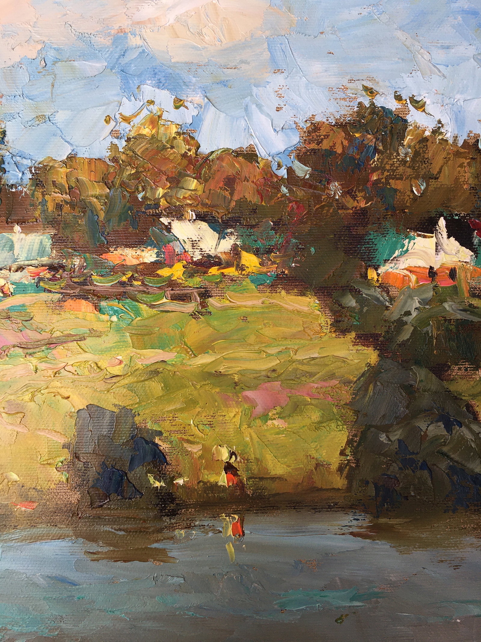 Oil painting Village near the river Sergey Ivanovich Animov - 8