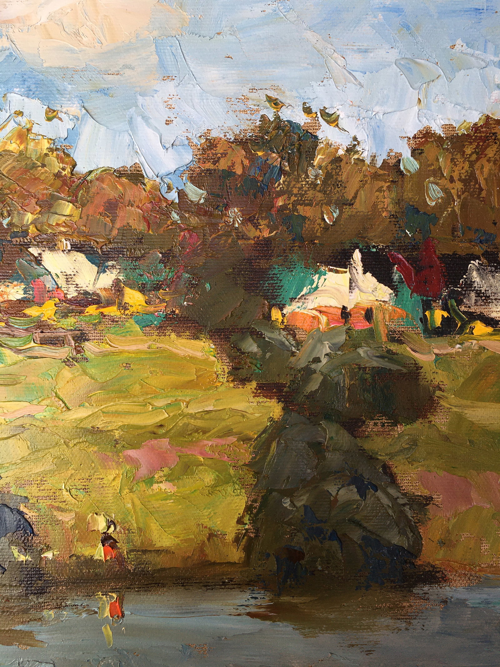 Oil painting Village near the river Sergey Ivanovich Animov - 9