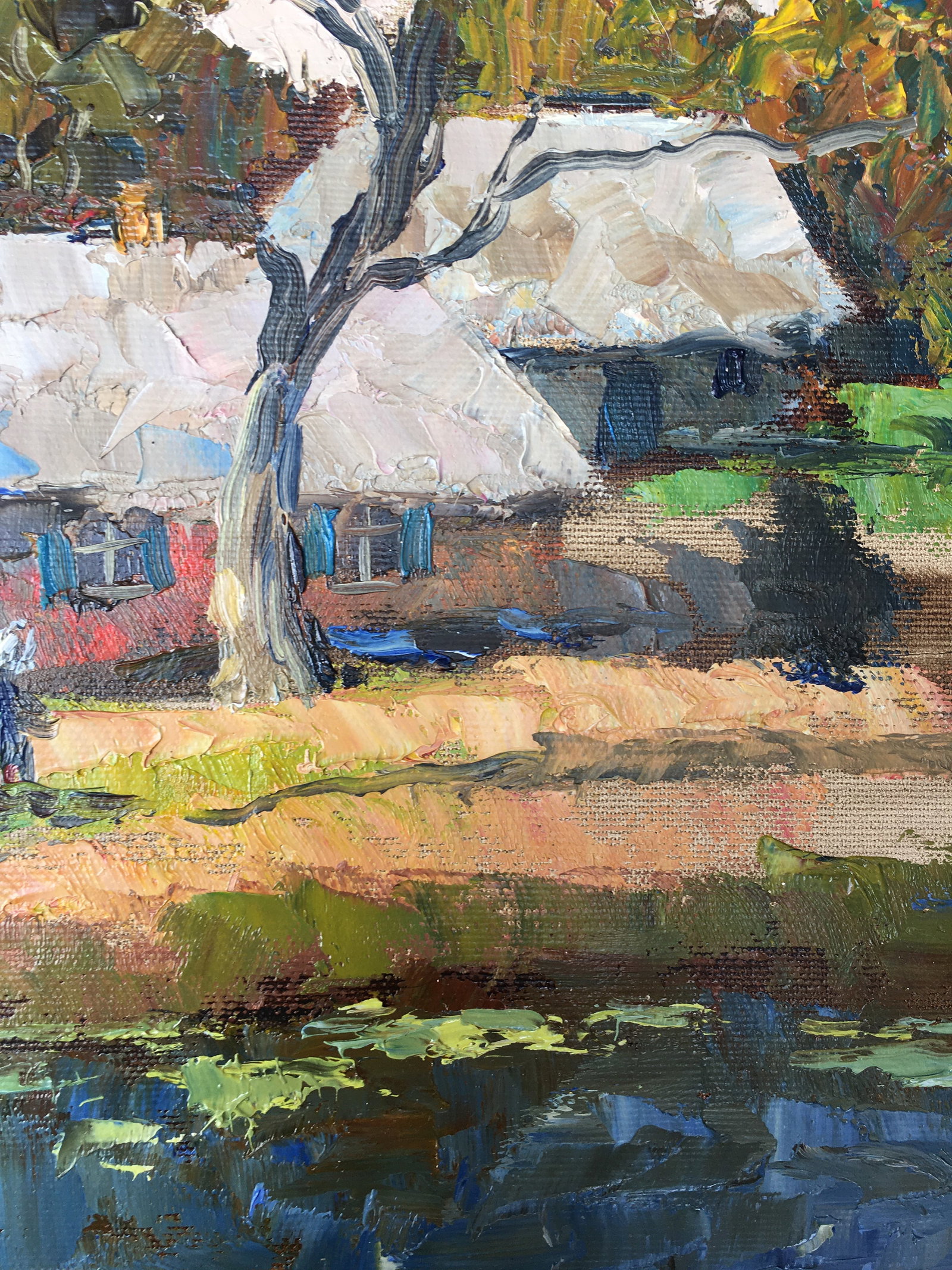 Oil painting Farm over the pond Sergey Ivanovich Animov - 10