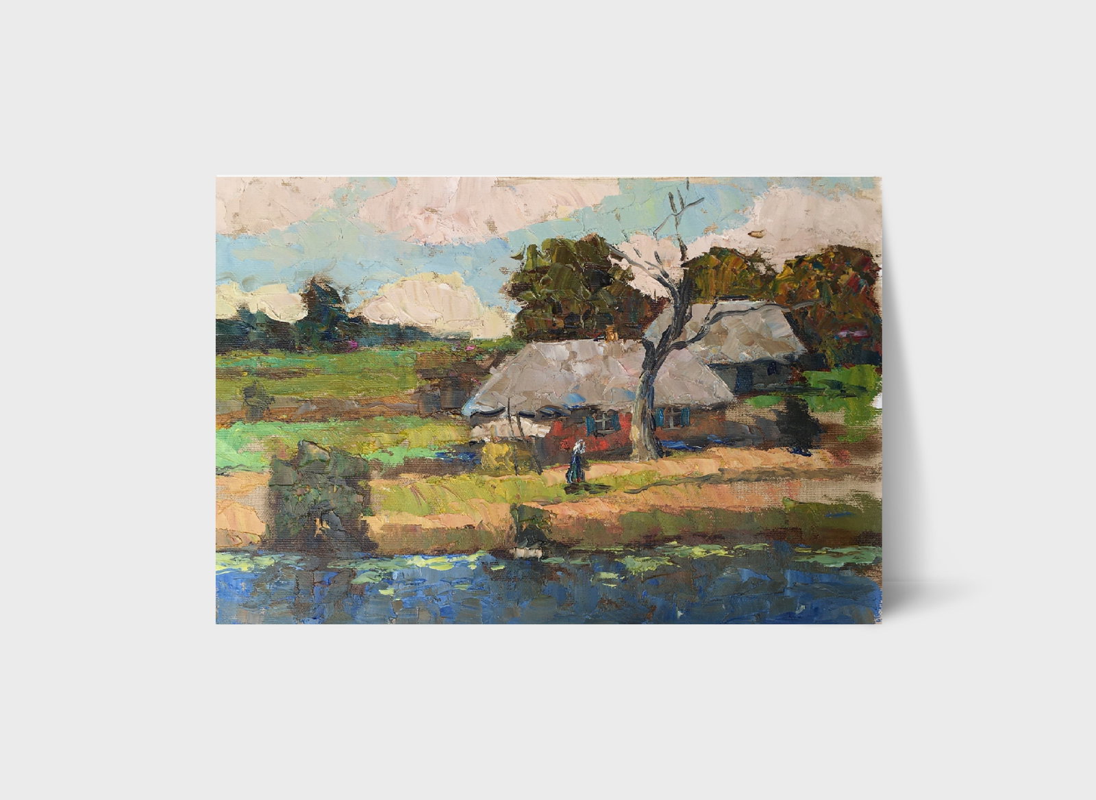 Oil painting Farm over the pond Sergey Ivanovich Animov - 11