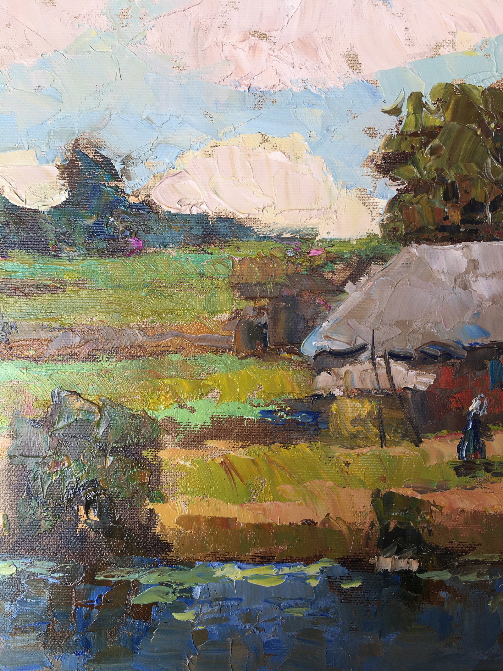 Oil painting Farm over the pond Sergey Ivanovich Animov - 3