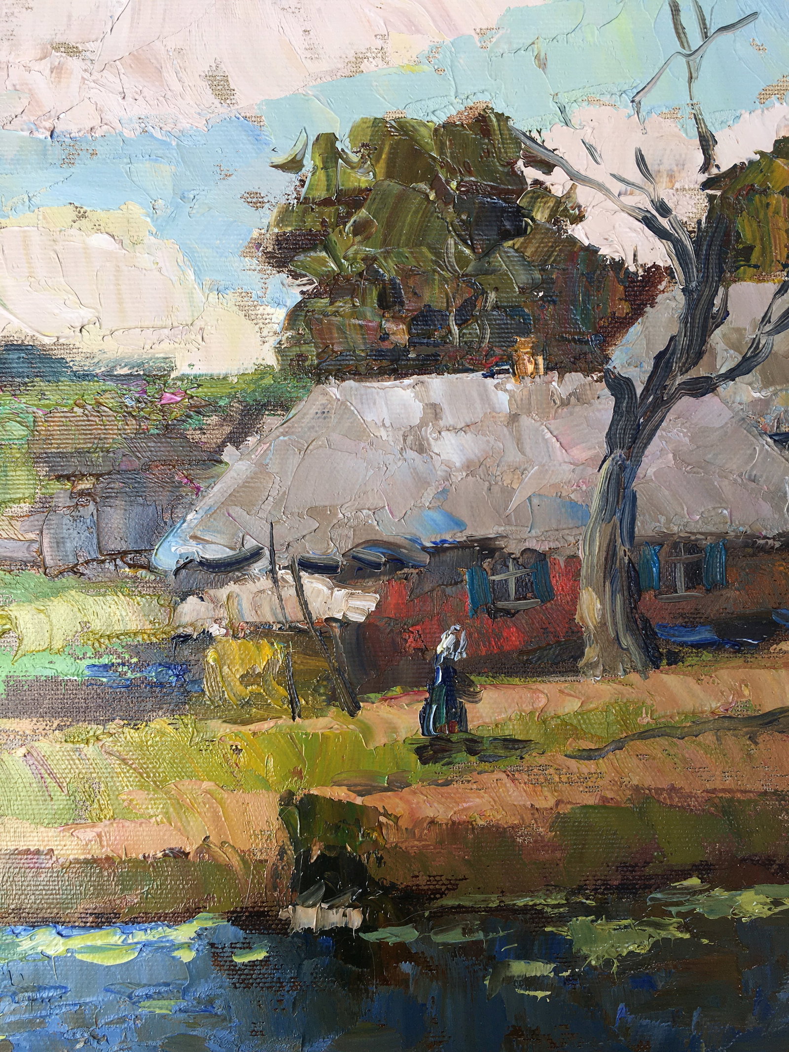 Oil painting Farm over the pond Sergey Ivanovich Animov - 5
