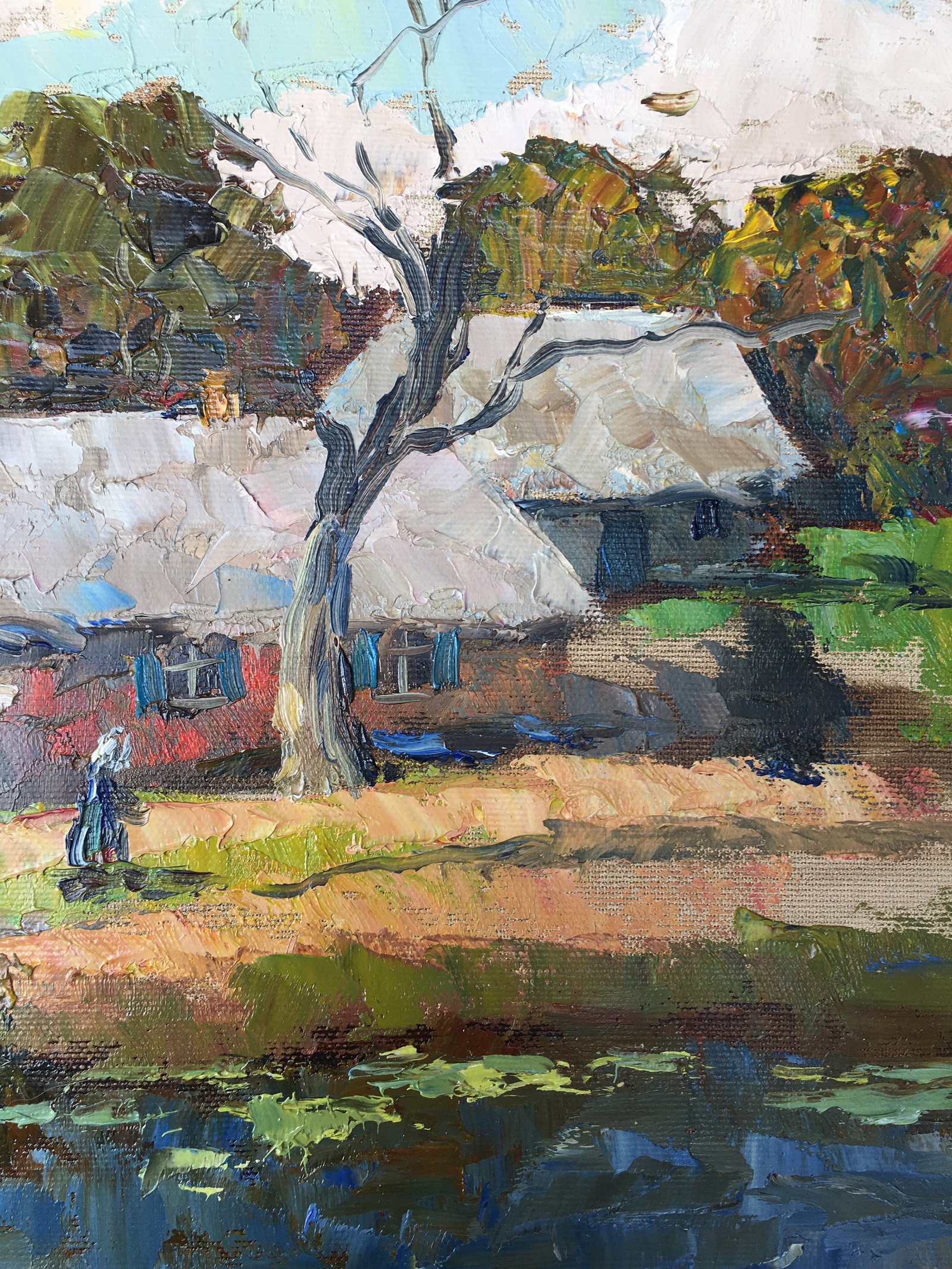 Oil painting Farm over the pond Sergey Ivanovich Animov - 8