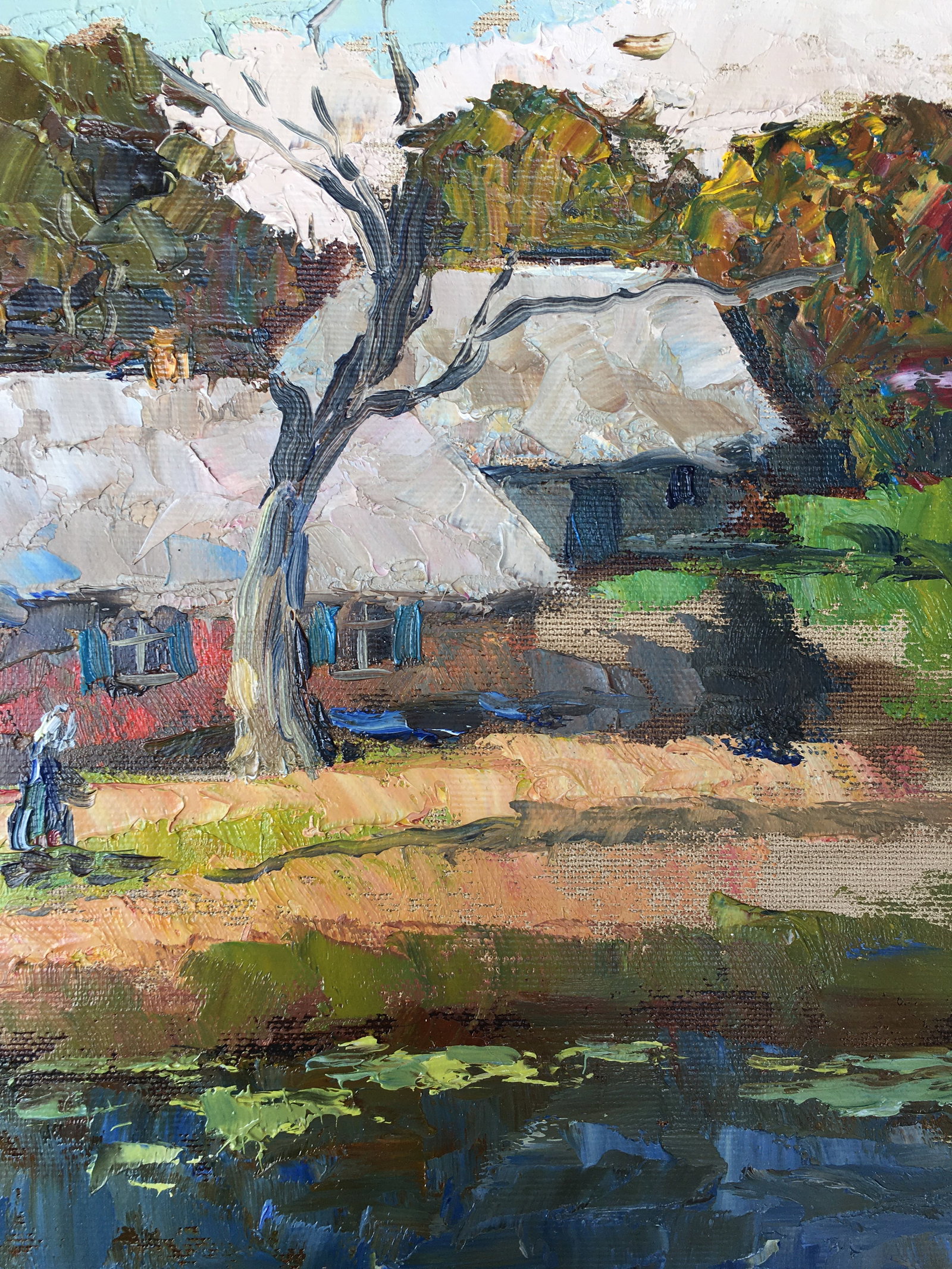 Oil painting Farm over the pond Sergey Ivanovich Animov - 9