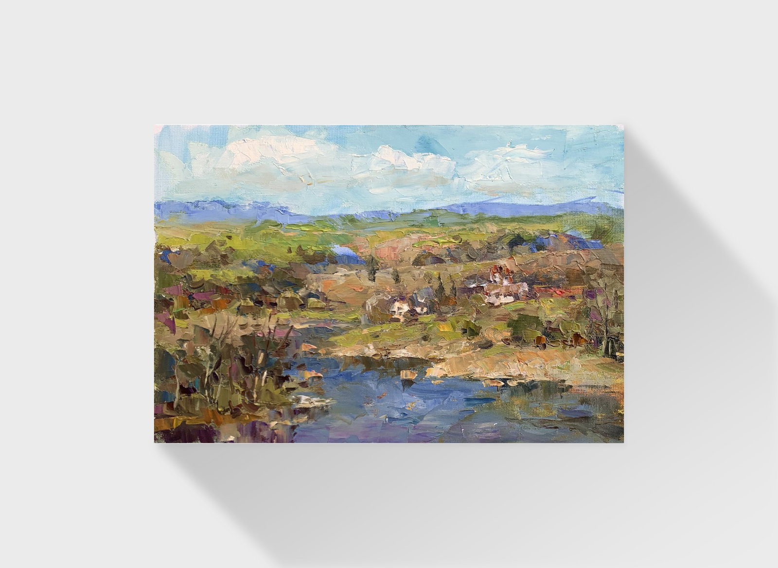 Oil painting Near the pond Sergey Ivanovich Animov - 11