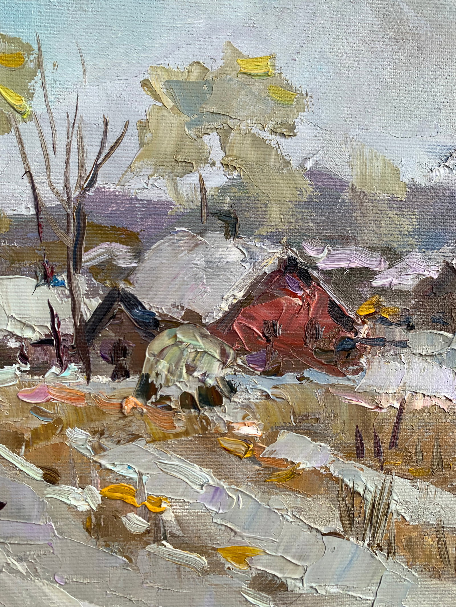 Oil painting Winter road Sergey Ivanovich Animov - 10