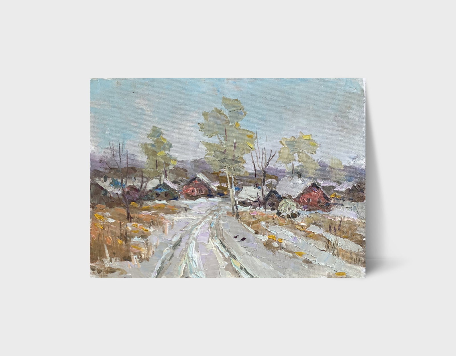 Oil painting Winter road Sergey Ivanovich Animov - 11