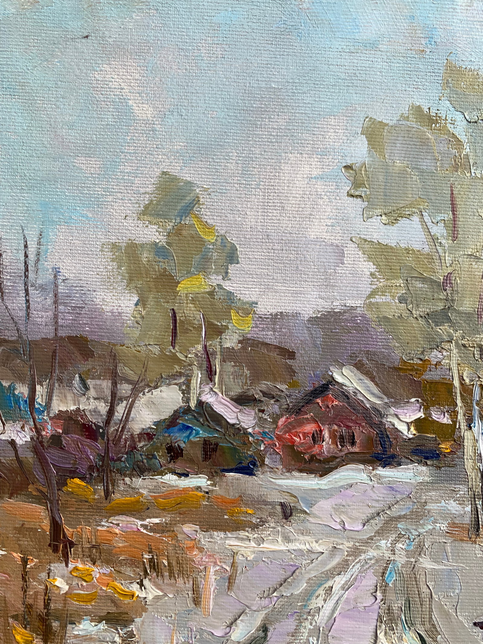 Oil painting Winter road Sergey Ivanovich Animov - 3