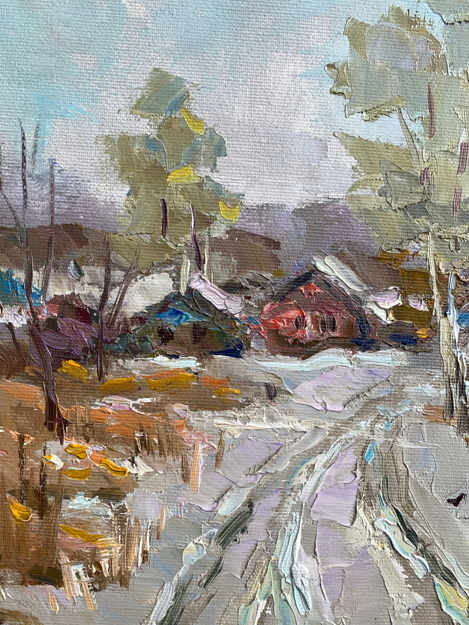 Oil painting Winter road Sergey Ivanovich Animov - 4