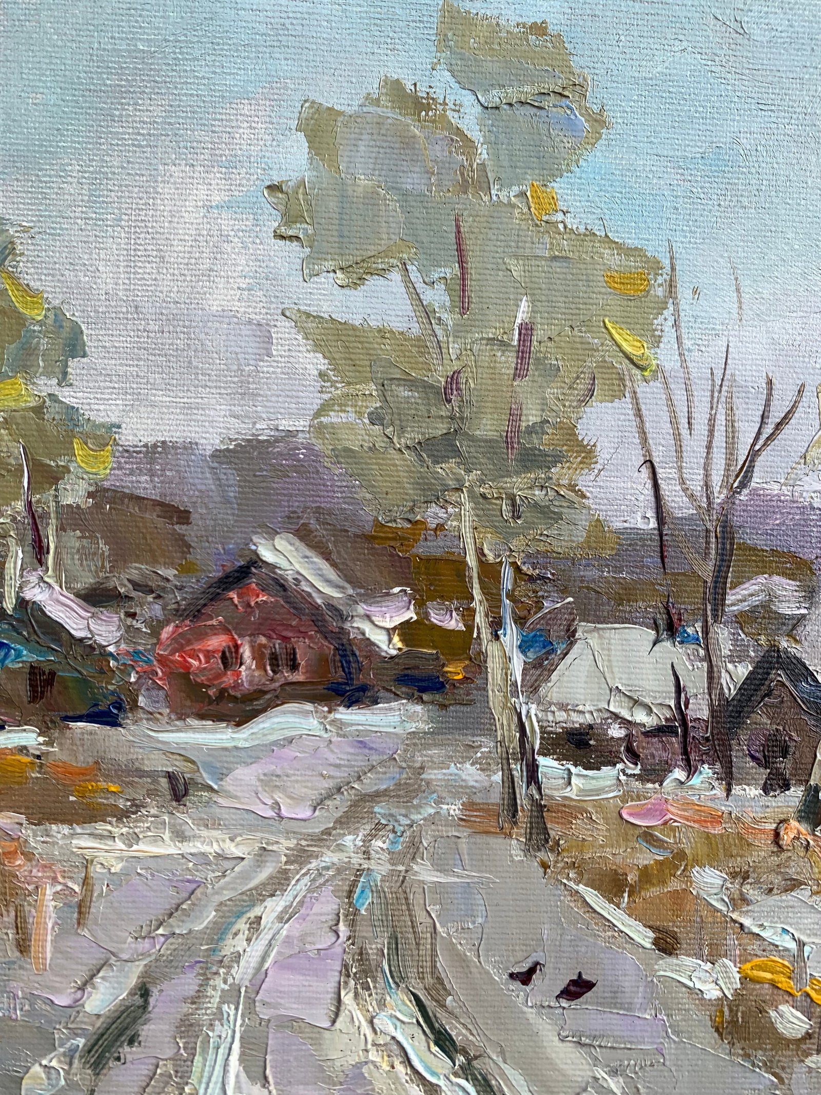 Oil painting Winter road Sergey Ivanovich Animov - 5