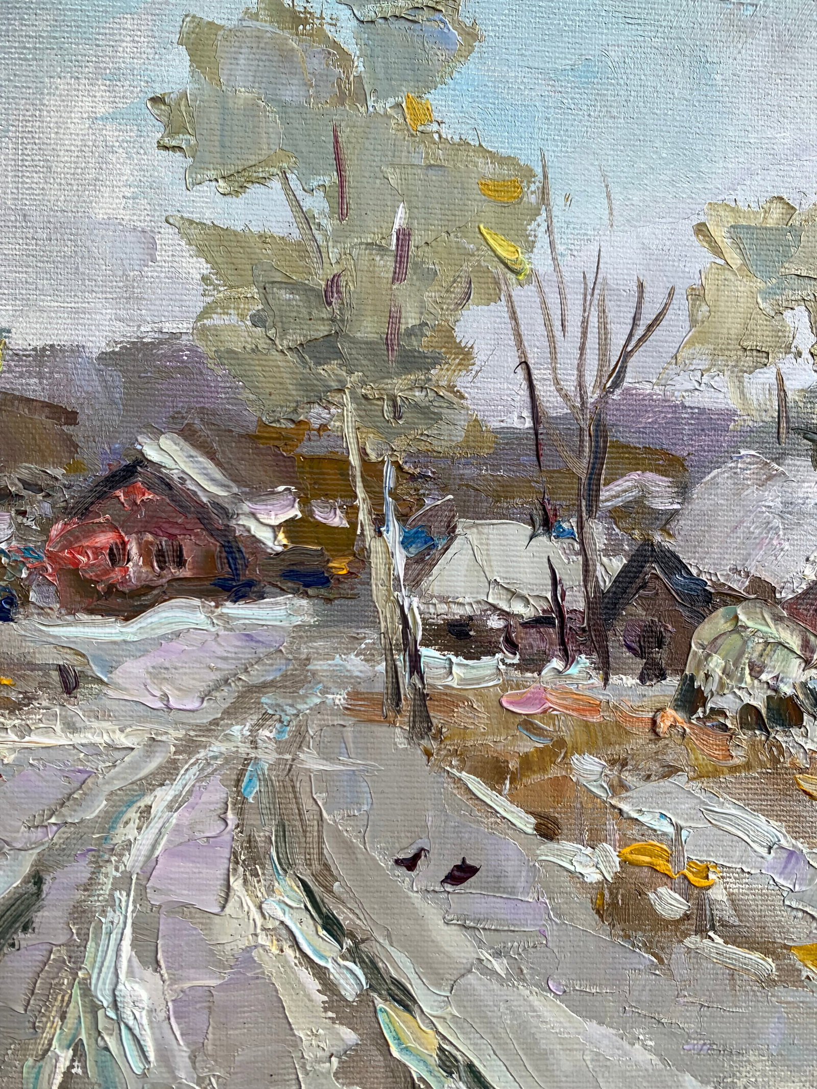 Oil painting Winter road Sergey Ivanovich Animov - 6