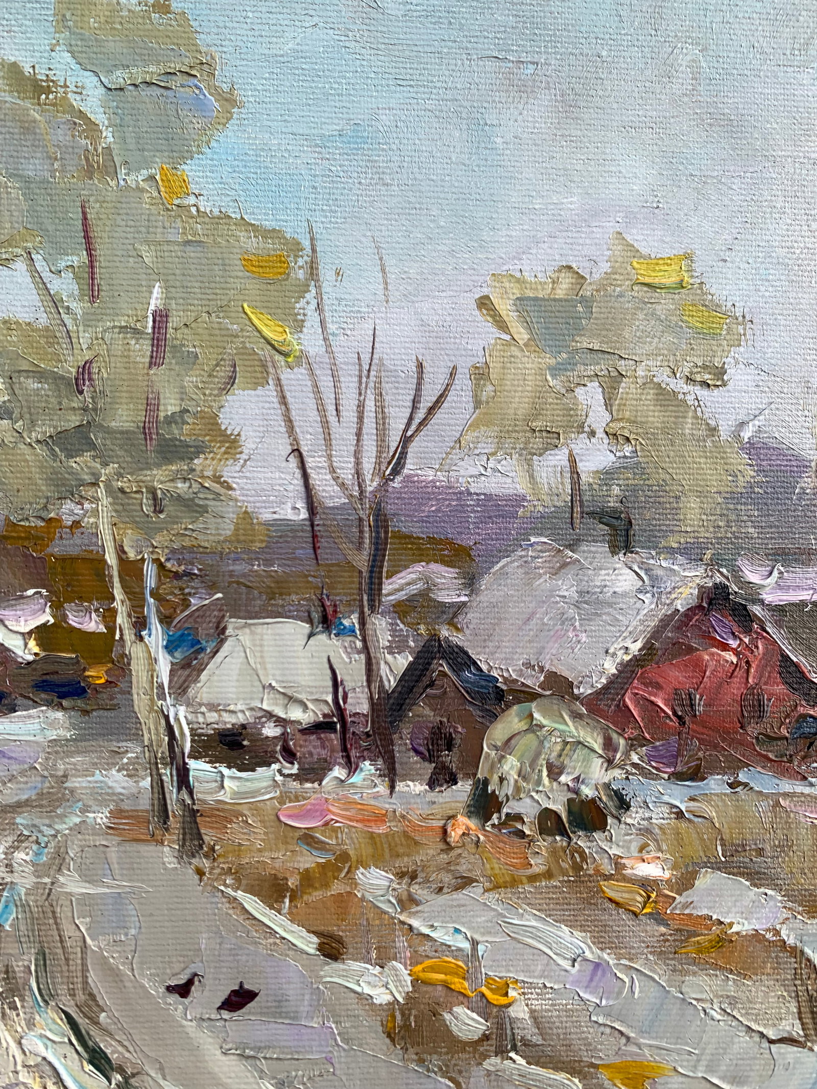 Oil painting Winter road Sergey Ivanovich Animov - 7