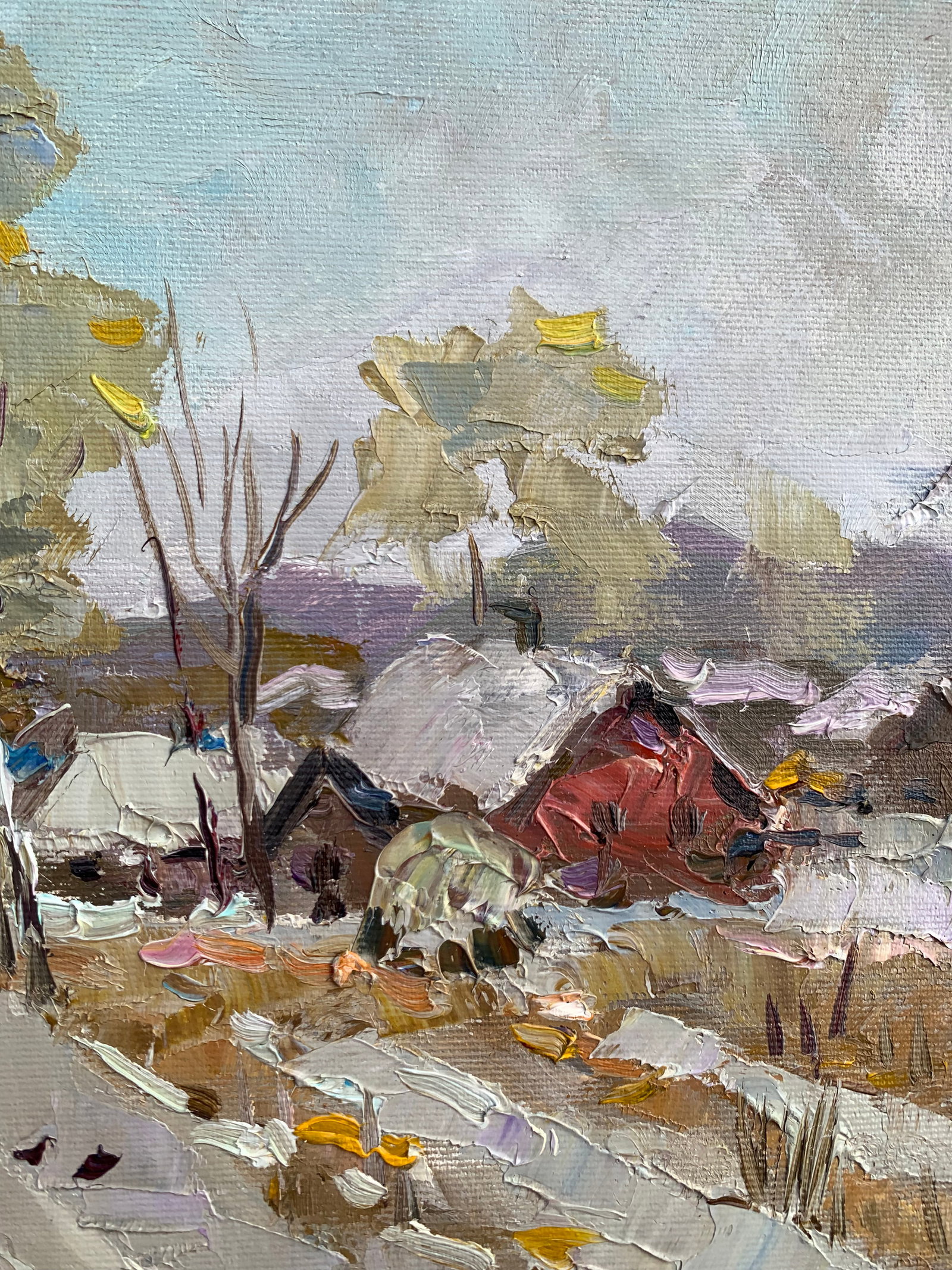 Oil painting Winter road Sergey Ivanovich Animov - 8