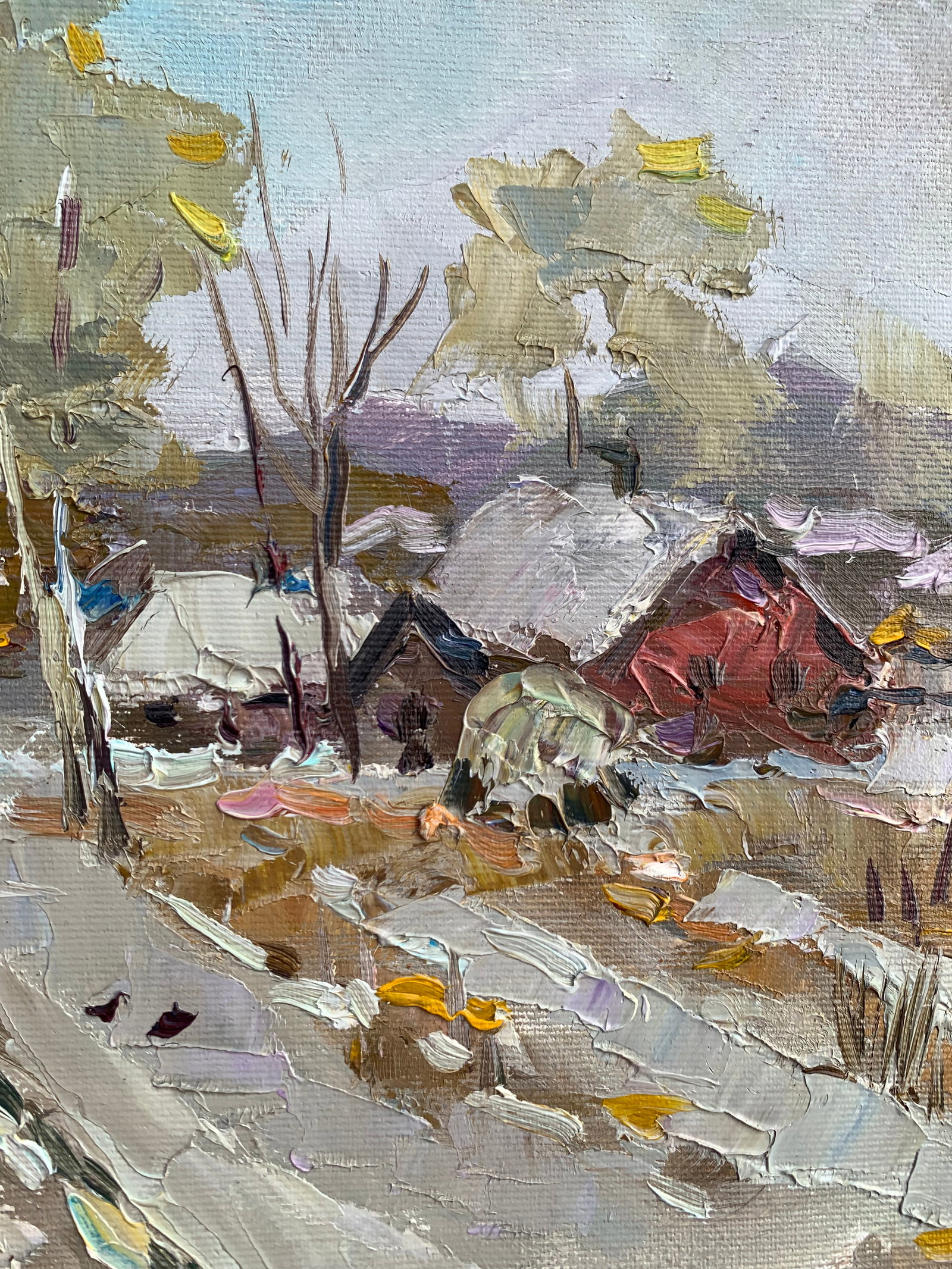 Oil painting Winter road Sergey Ivanovich Animov - 9